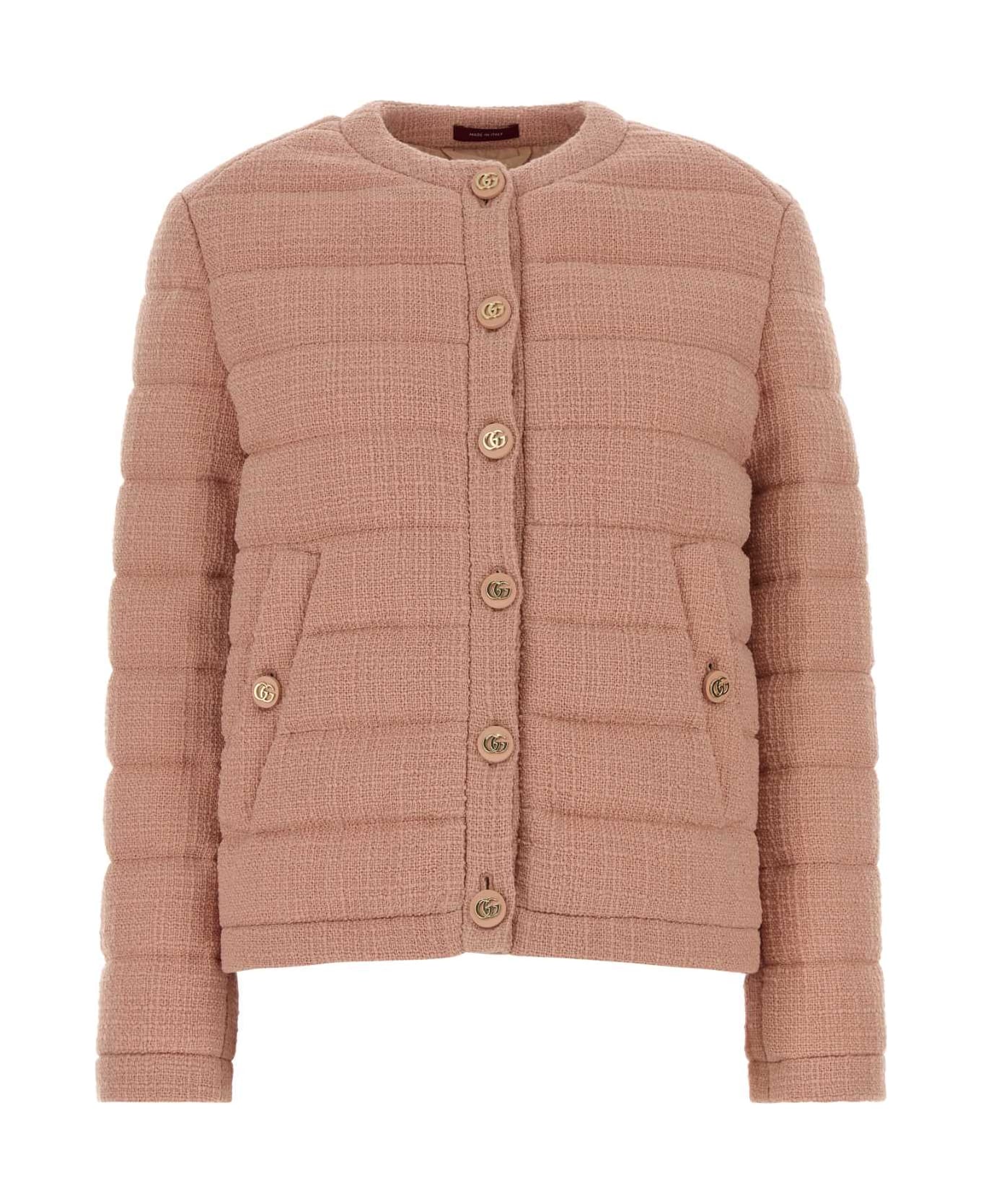 Gucci Pink Boucle Padded Jacket - PINK