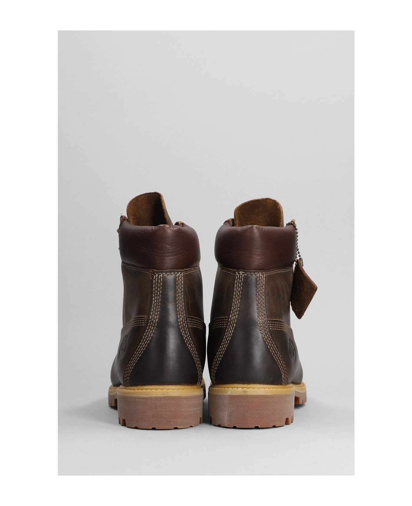 Timberland Prem 6 In Lace Combat Boots In Brown Leather - Brown