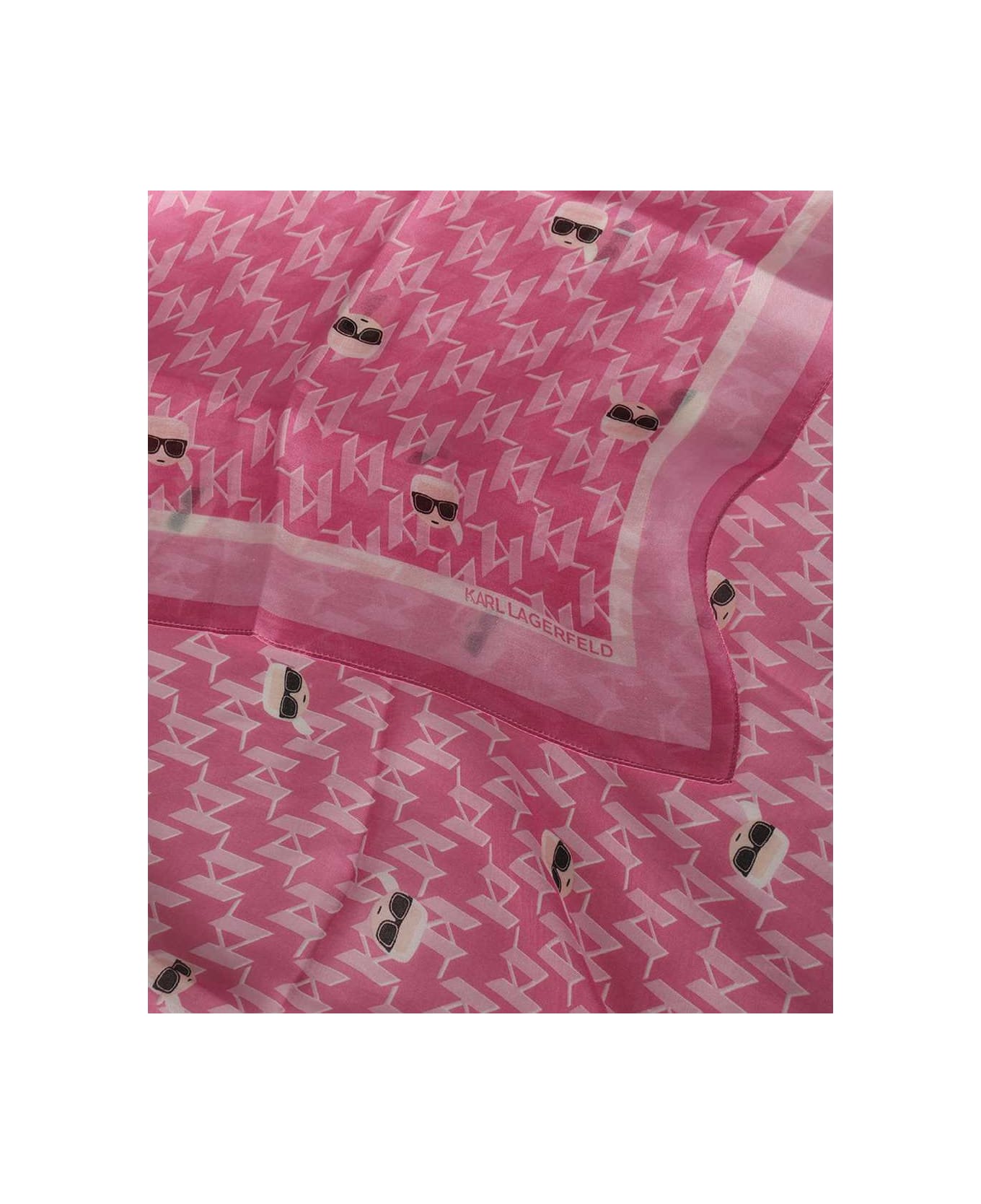 Karl Lagerfeld Printed Shawl - Pink スカーフ＆ストール