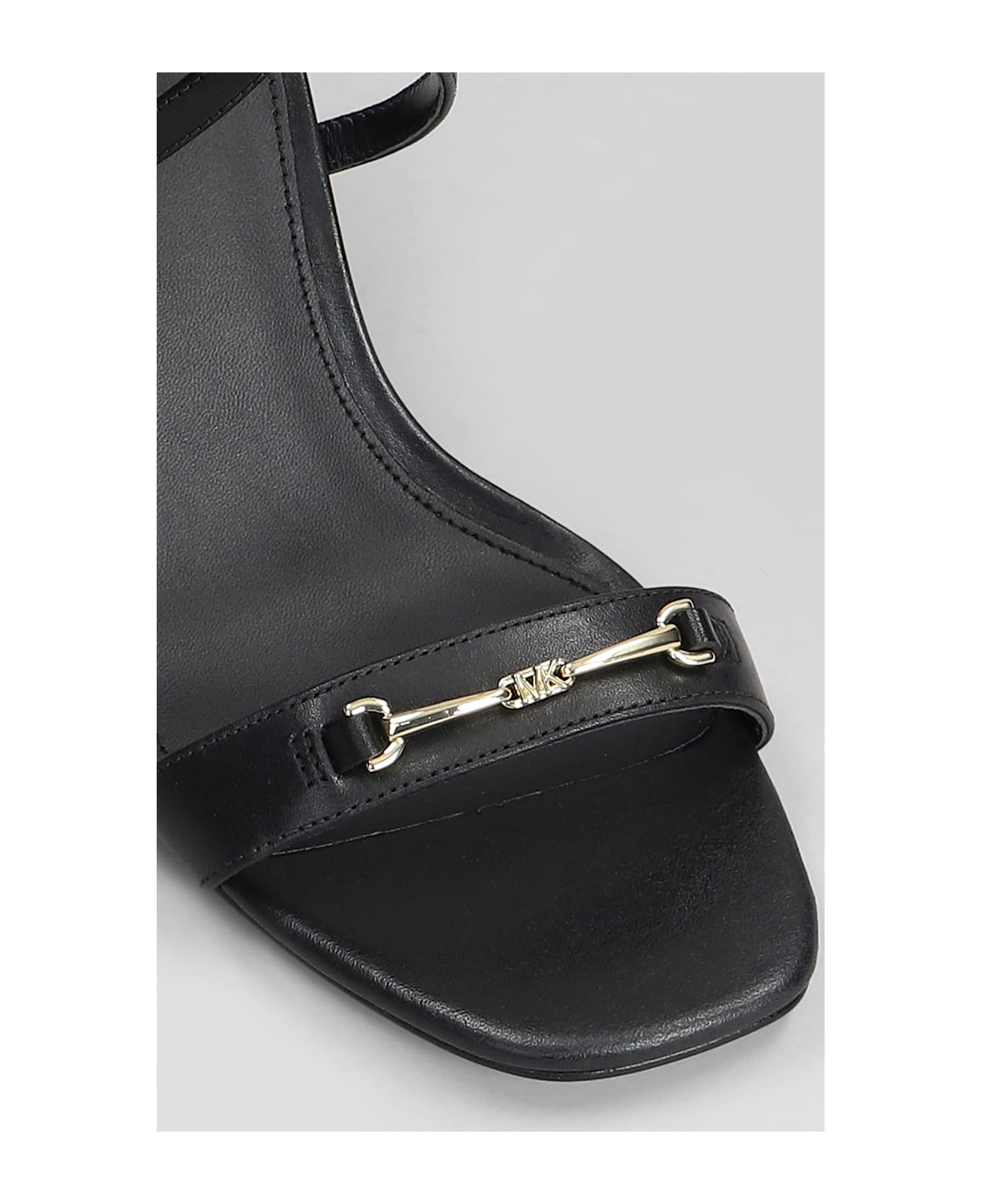 Michael Kors Lena Sandals In Black Leather - black