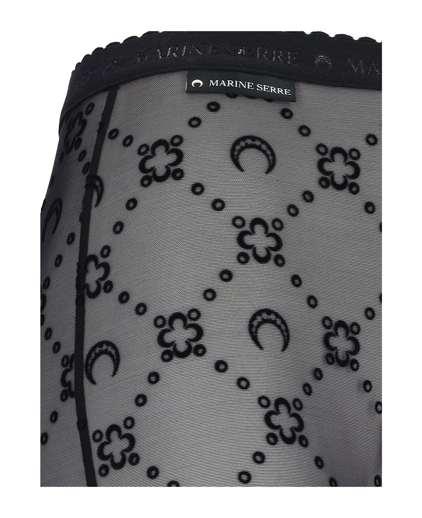 Marine Serre 
moonogram
 Logo Tights - BLACK