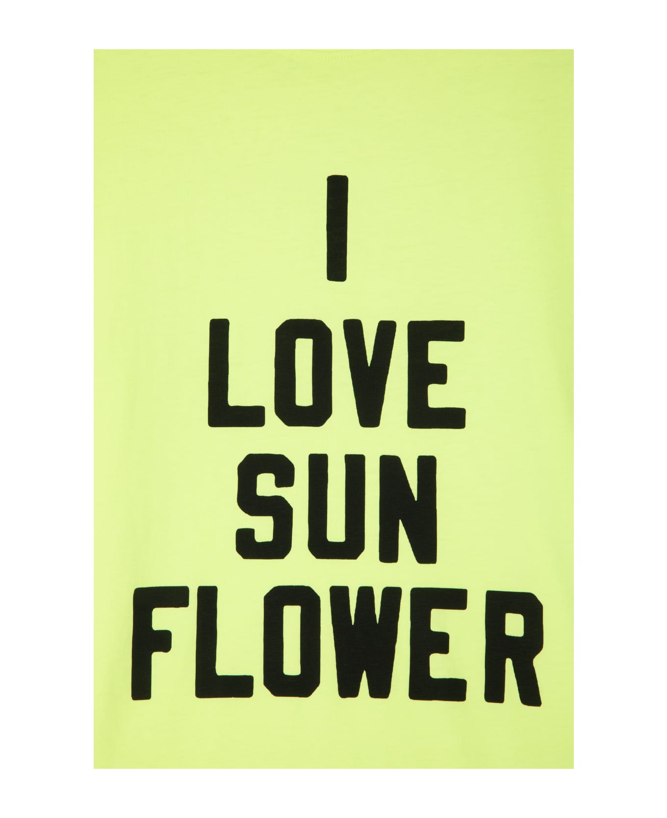 Sunflower Sport Love Tee Neon Yellow Cotton T-shirt With Slogan Print - Sport Love Tee - Fluo Yellow