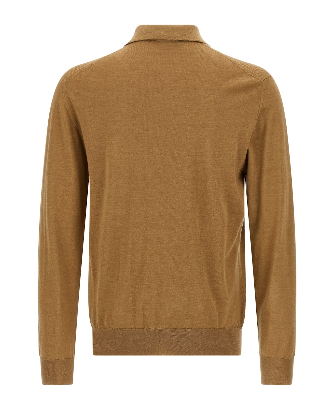 Zanone Virgin Wool Polo Shirt - Beige
