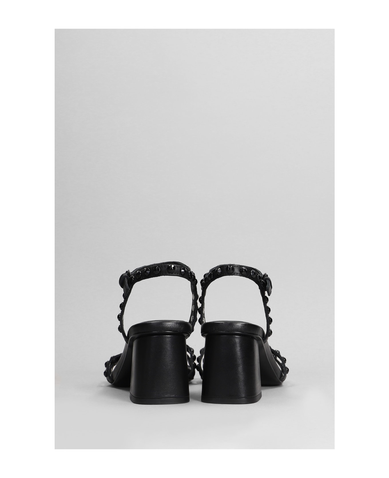 Ash Jody Bis Sandals In Black Leather - black