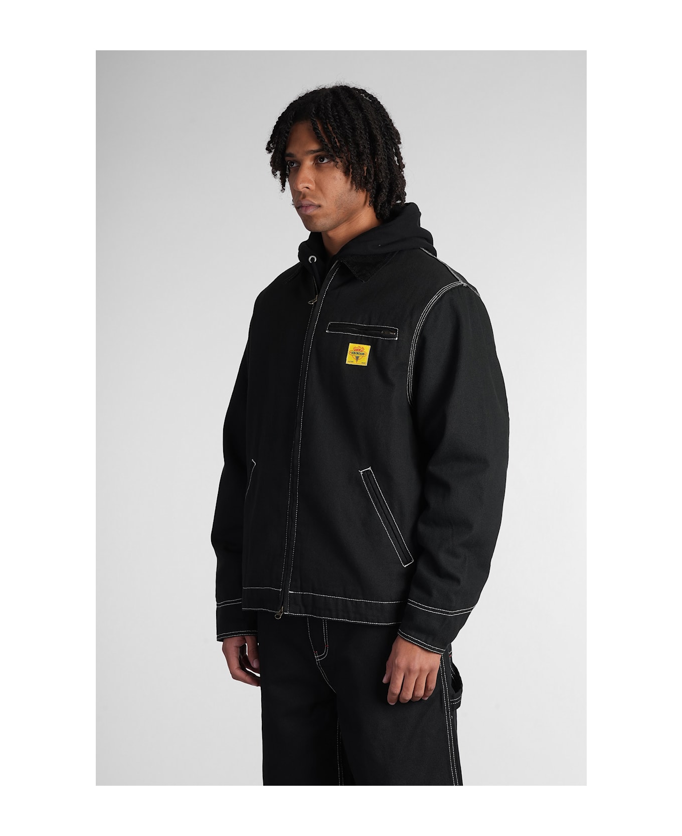 Icecream Casual Jacket In Black Cotton - black