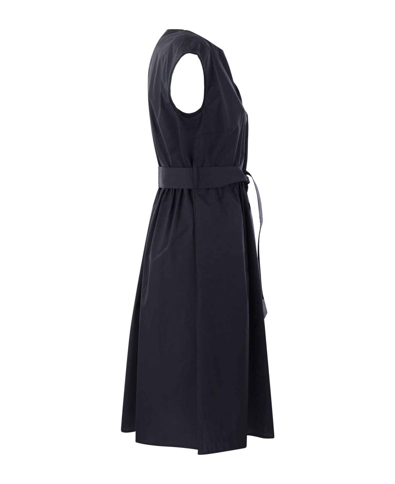 Woolrich Short Dress In Pure Cotton Poplin - Blue ワンピース＆ドレス