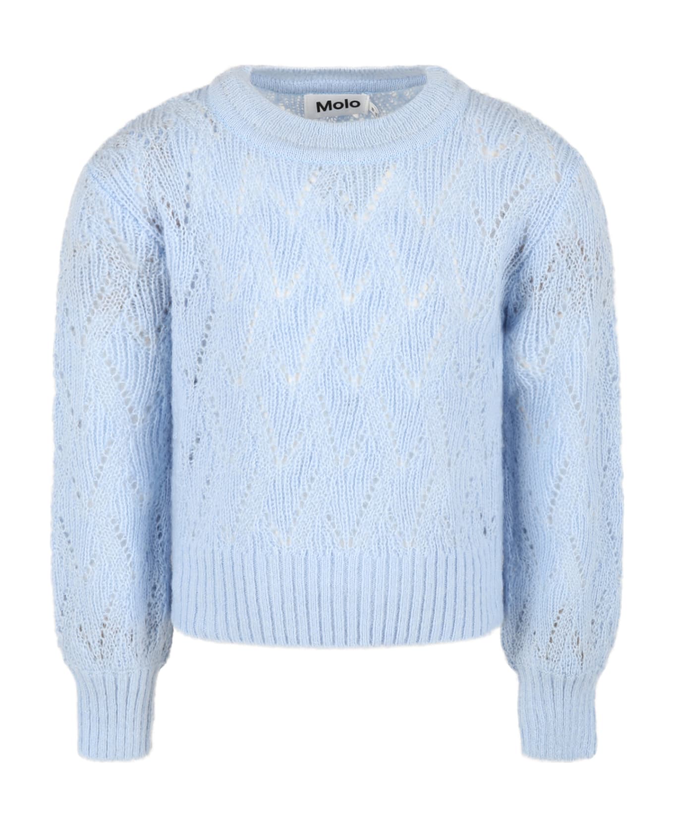 Molo Light-blue Sweater For Girl - Light Blue