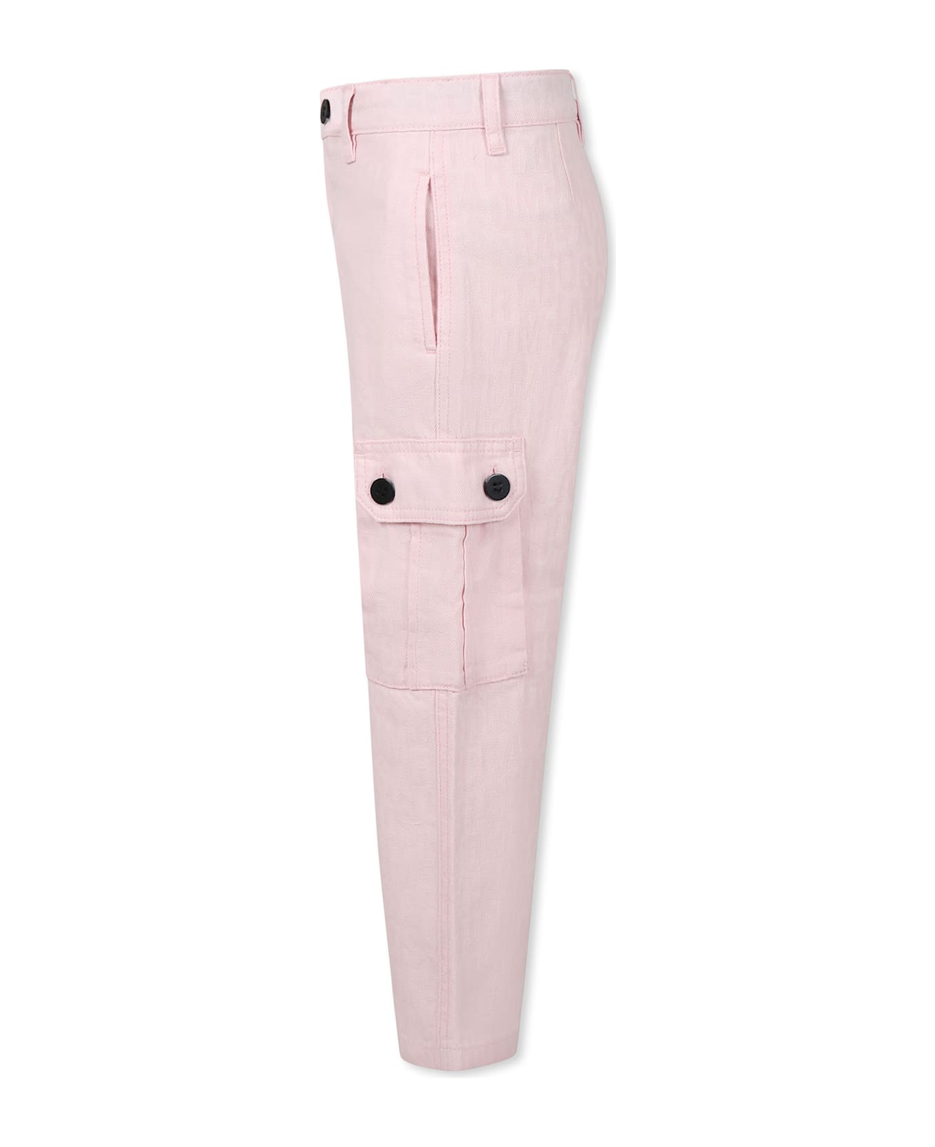 Little Marc Jacobs Pink Trousers For Girl With Logo - Pink