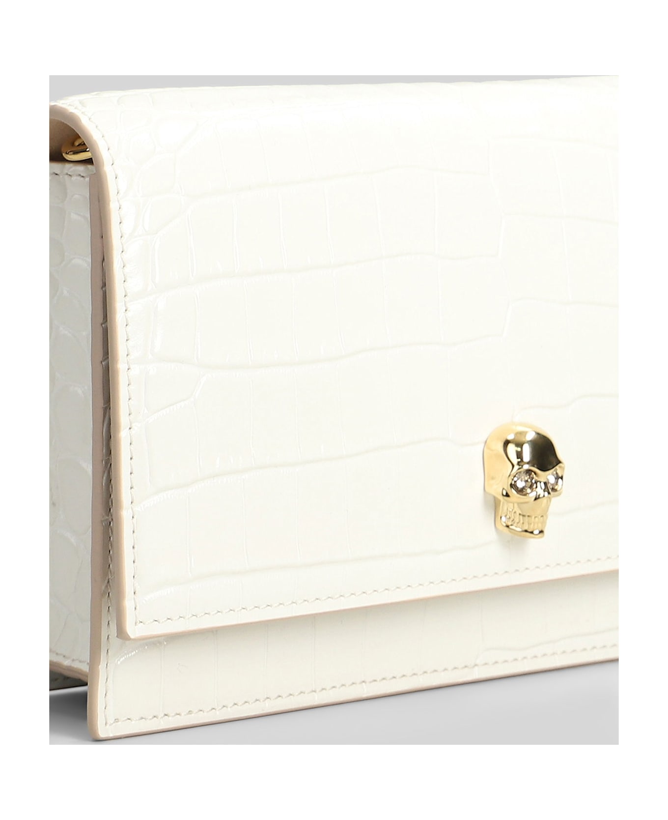 Alexander McQueen Small Skull Bag Shoulder Bag In White Leather - white