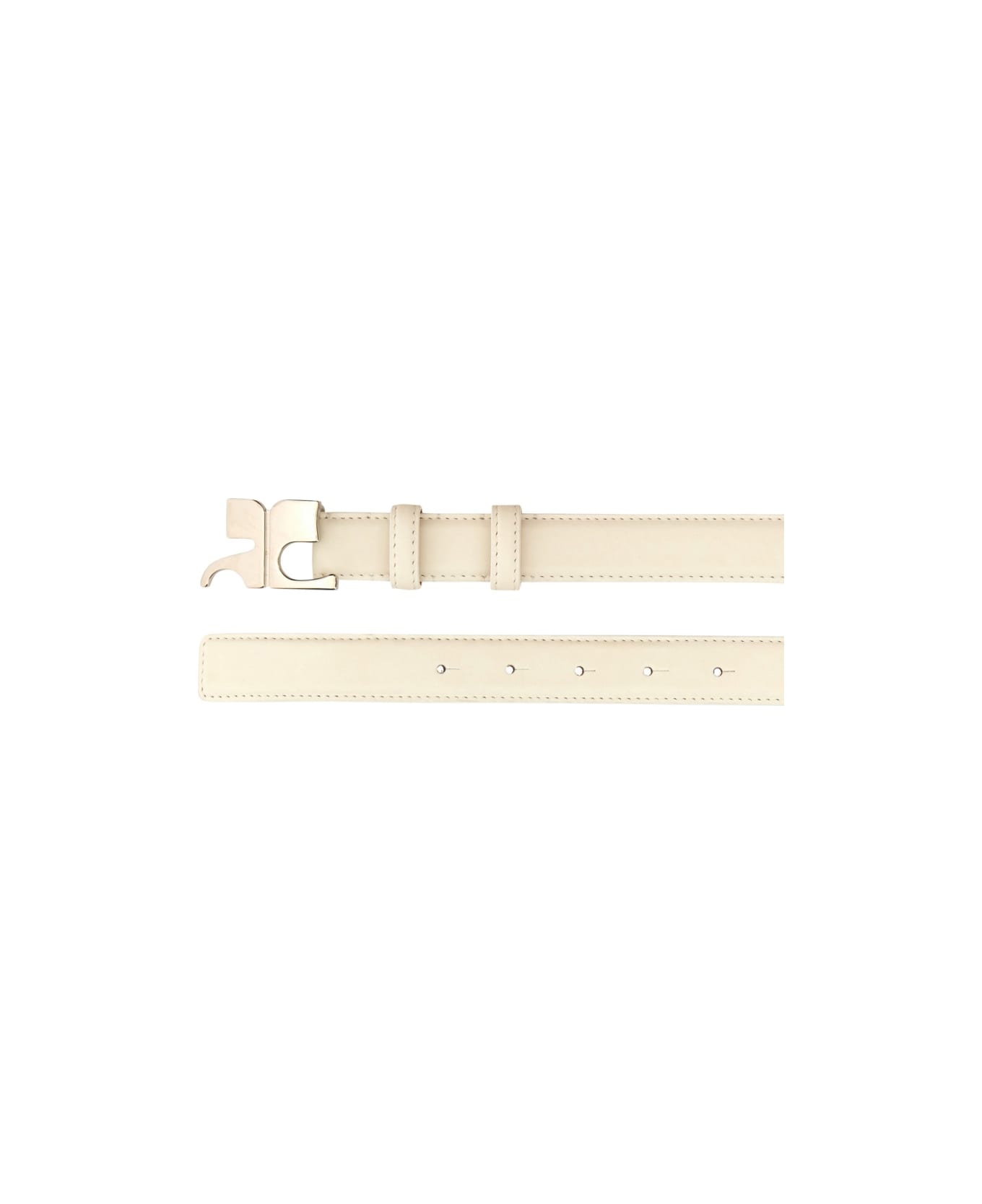 Courrèges Leather "ac" Belt - WHITE