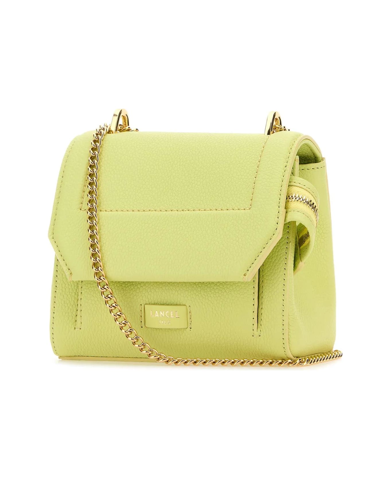 Lancel Fluo Yellow Leather Ninon Handbag - Lime