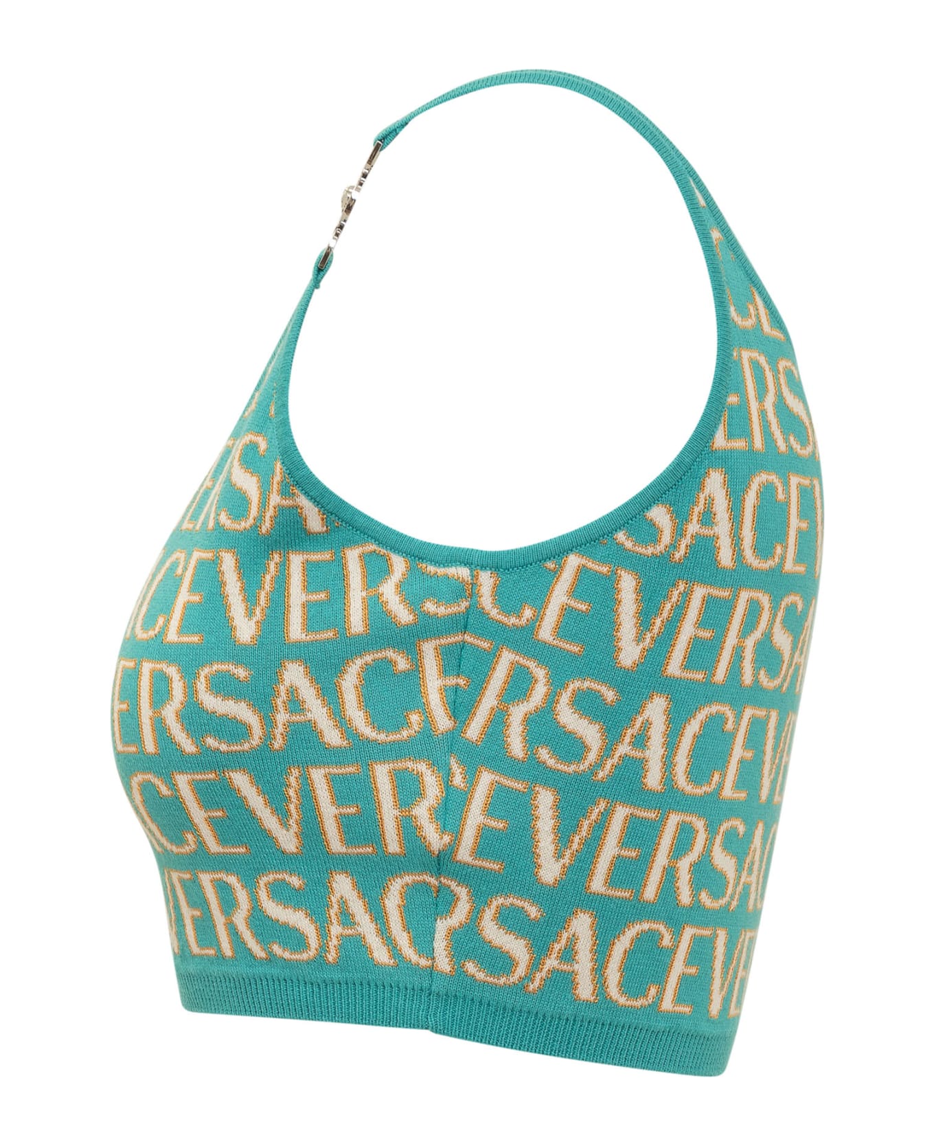 Versace Knitted Top - TURQUOISE-AZZURRO