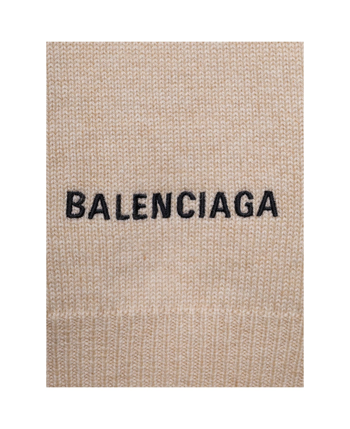 Balenciaga Rib Trim Plain Sweater - Beige フリース