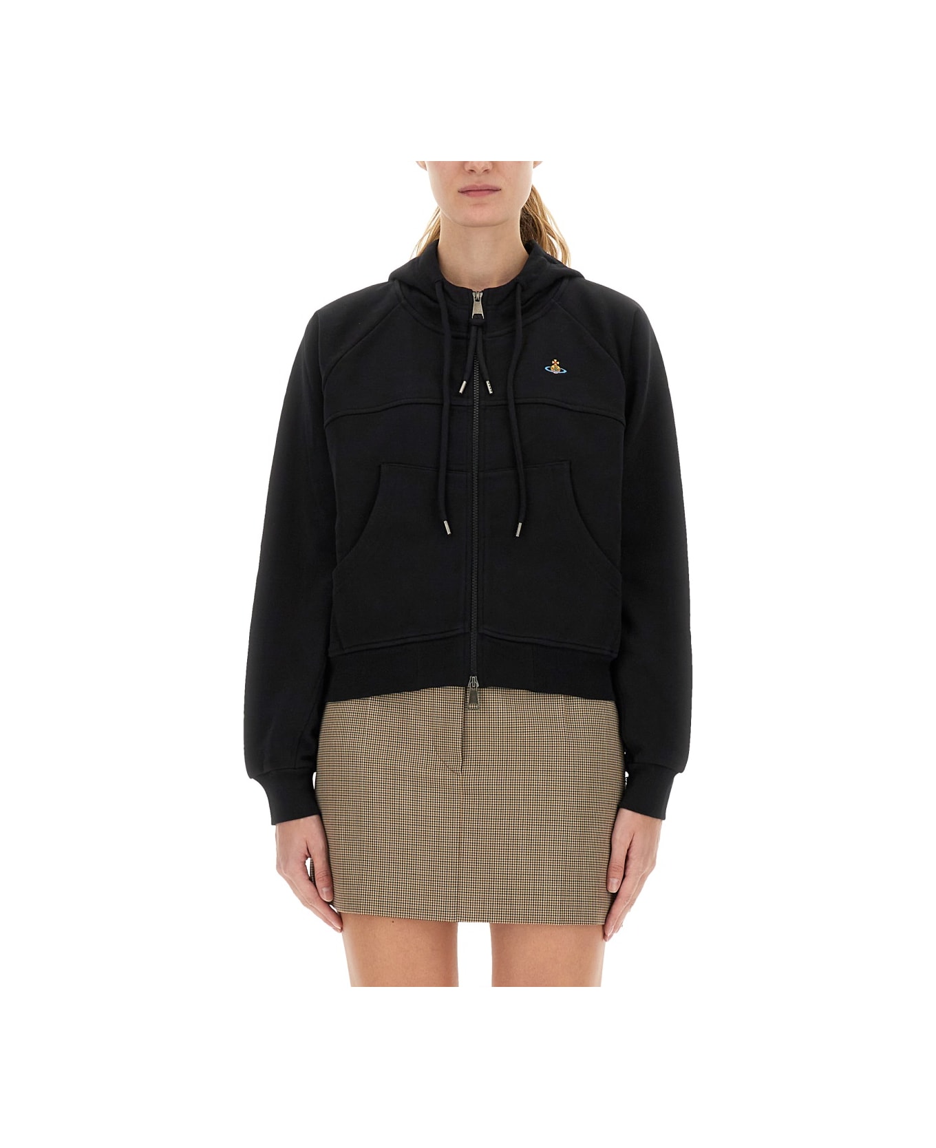 Vivienne Westwood Zipper Hoodie - BLACK