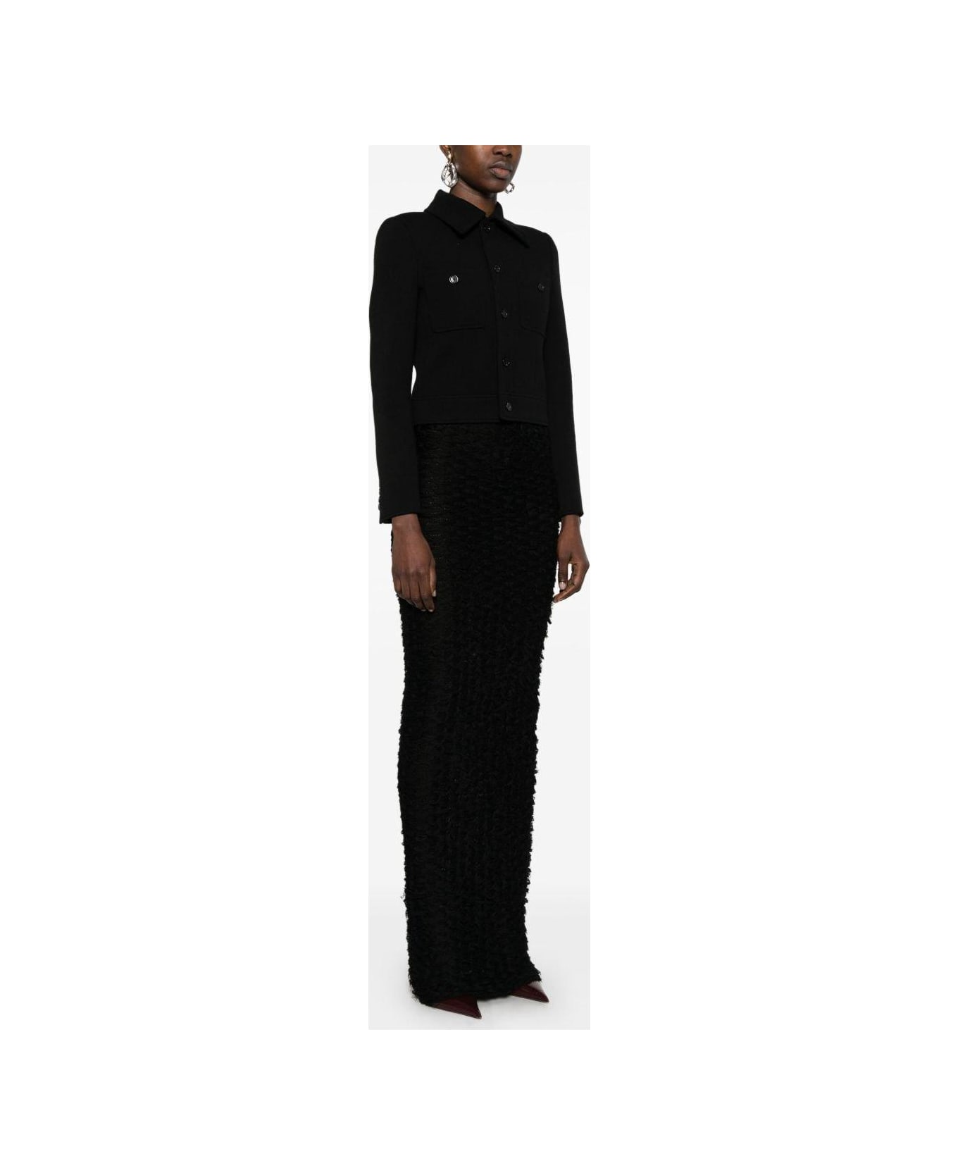 Saint Laurent Buttoned Jacket - Black