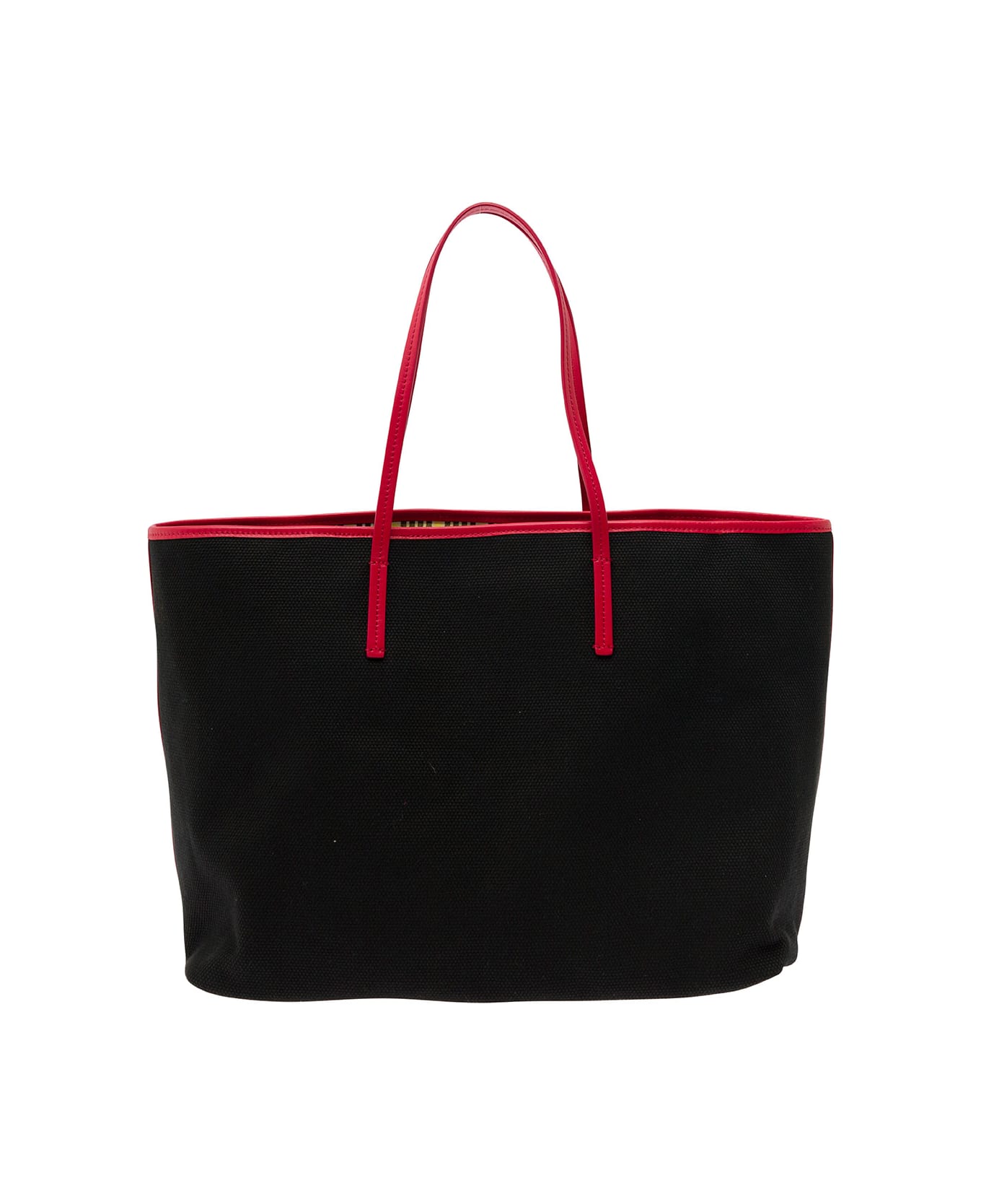 Marni 'small Janus' Black Tote Bag With Logo Patch In Cotton Woman - Black トートバッグ