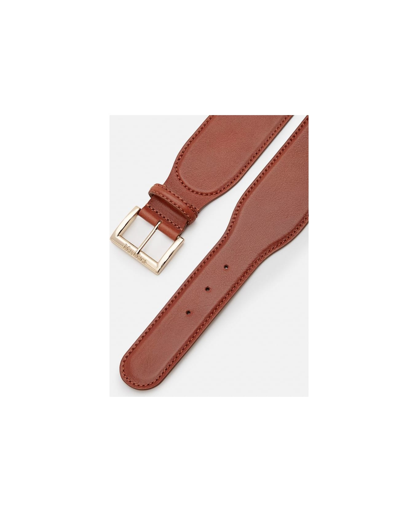 Max Mara Logo Leather Belt - Brown