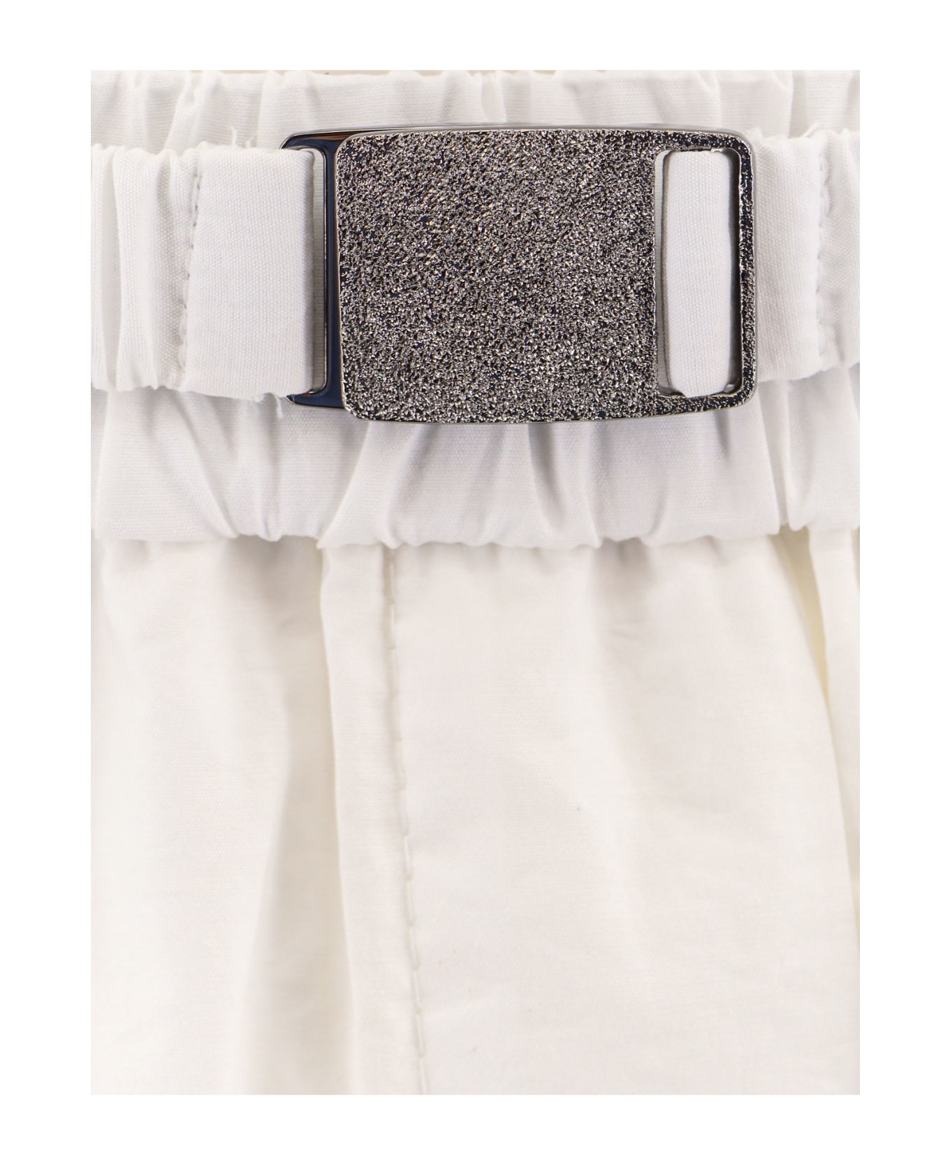 Brunello Cucinelli Cotton Blend Midi Skirt - White