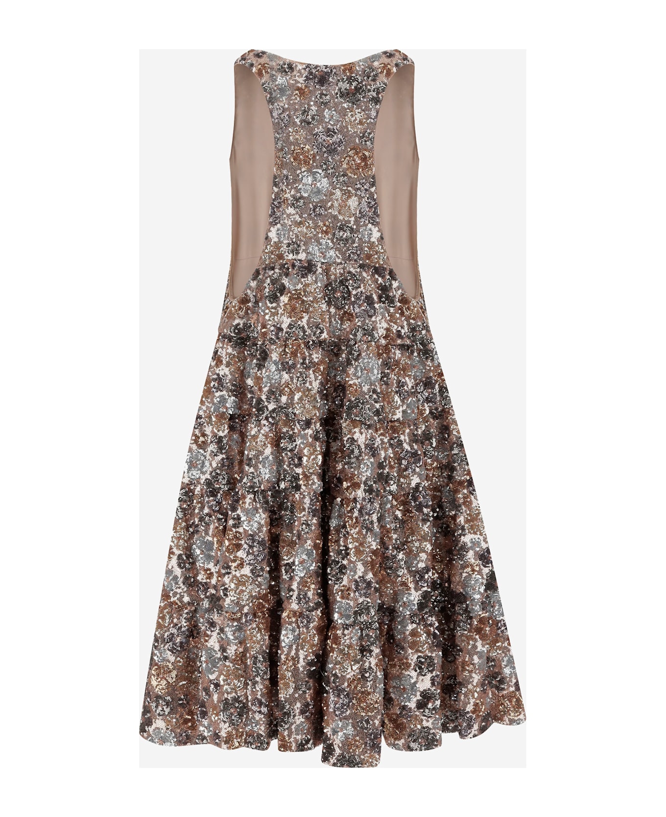 N.21 Dress With Floral Paillettes Pattern - Red
