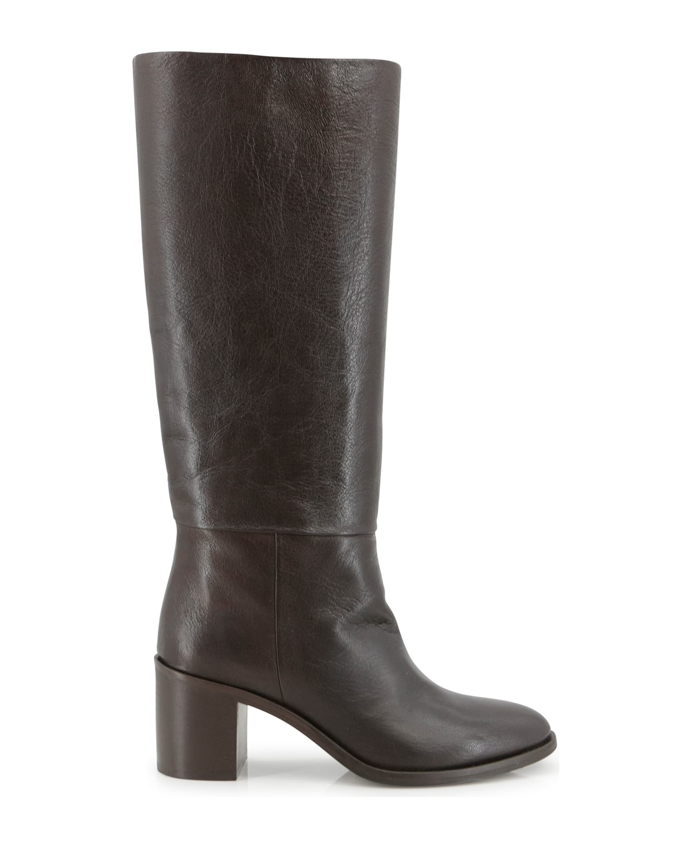 Parosh Leather Boots - Dark Brown