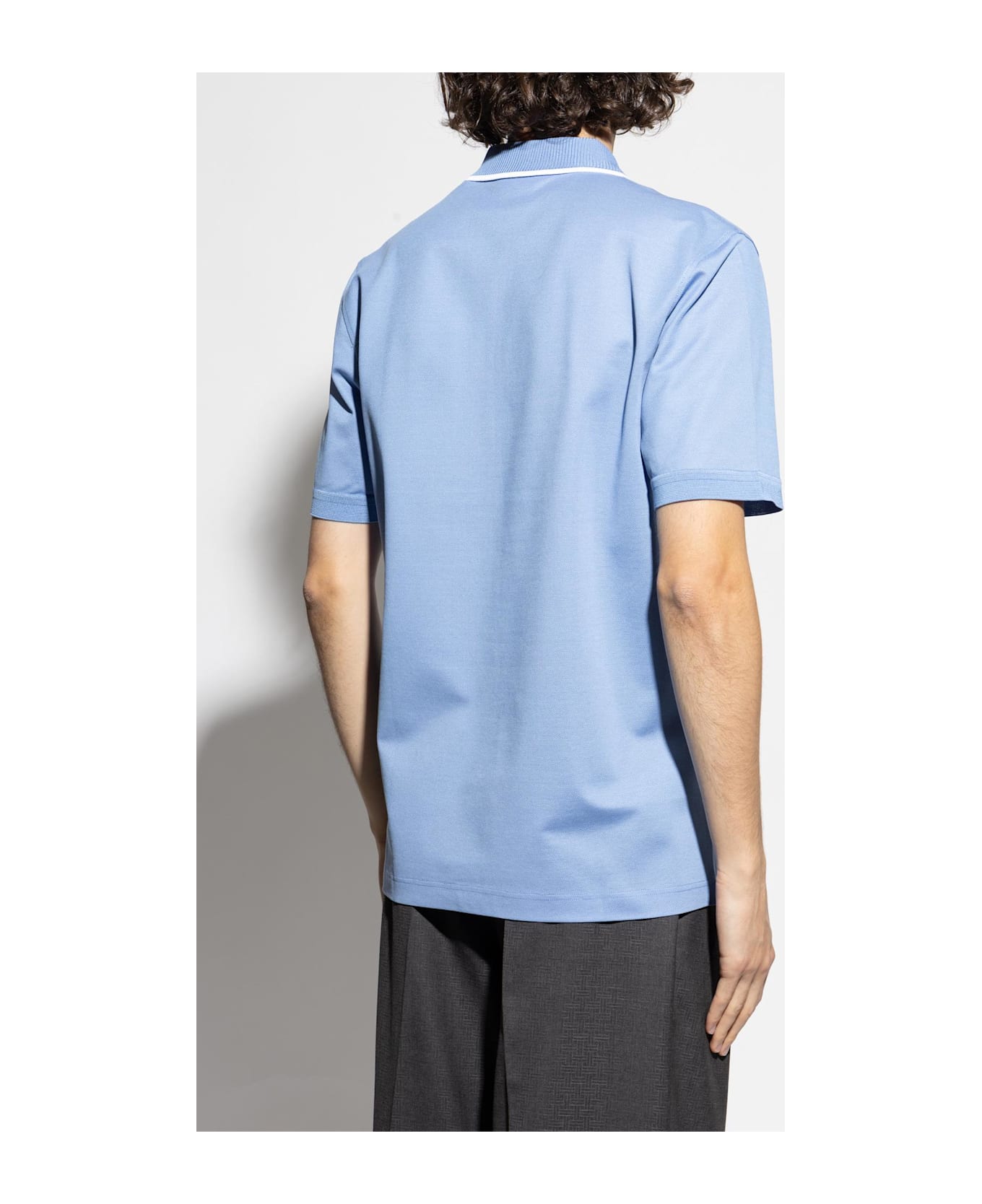 Ferragamo Polo With Logo - BLUE