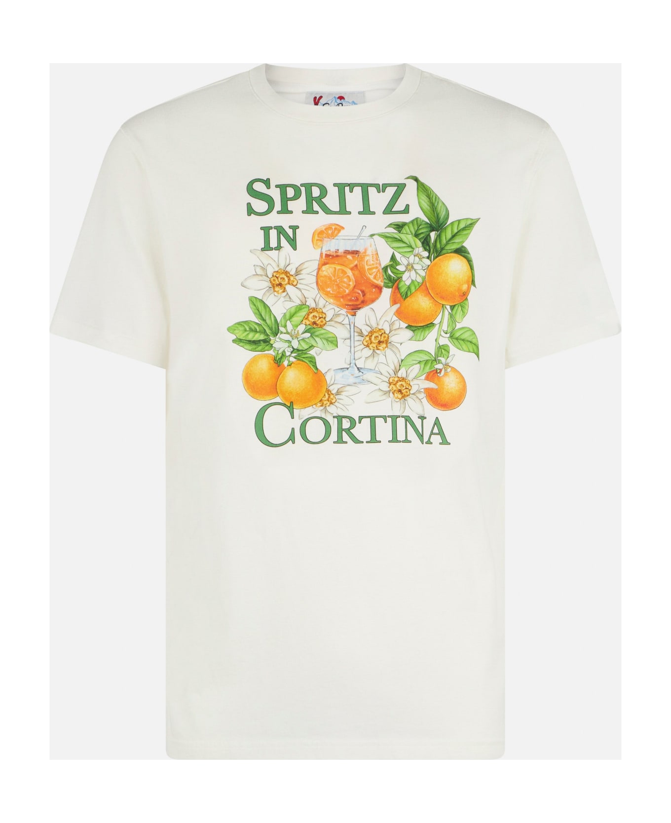 MC2 Saint Barth Man Heavy Cotton T-shirt With Spritz In Cortina Print - WHITE