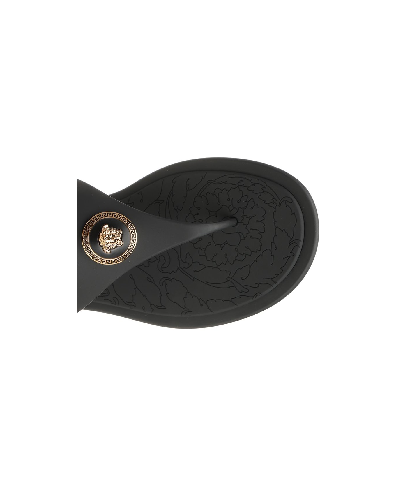 Versace 'alia' Flat Rubber Sandals - Black