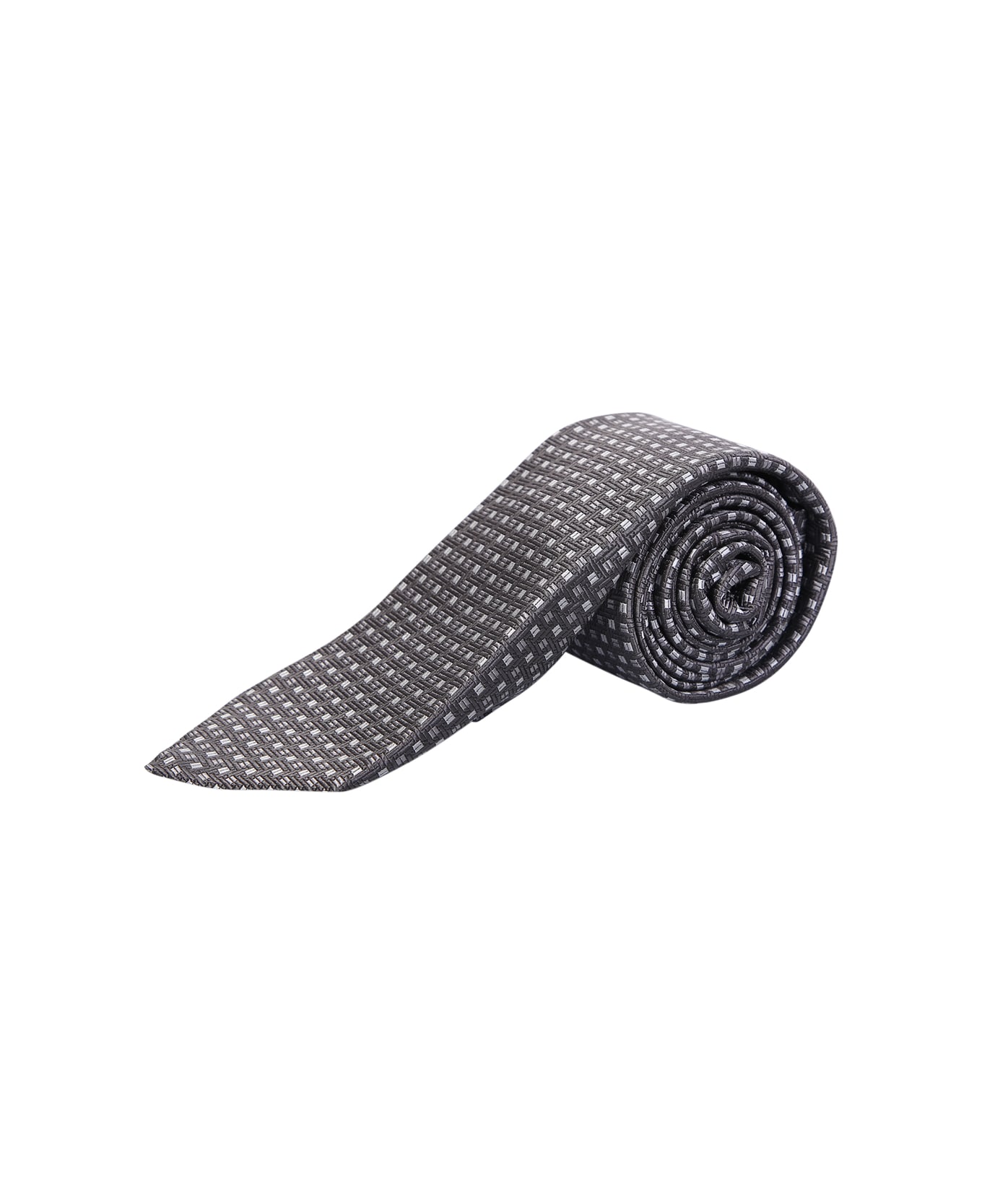 Kiton Grey Micro Pattern Tie - Grey