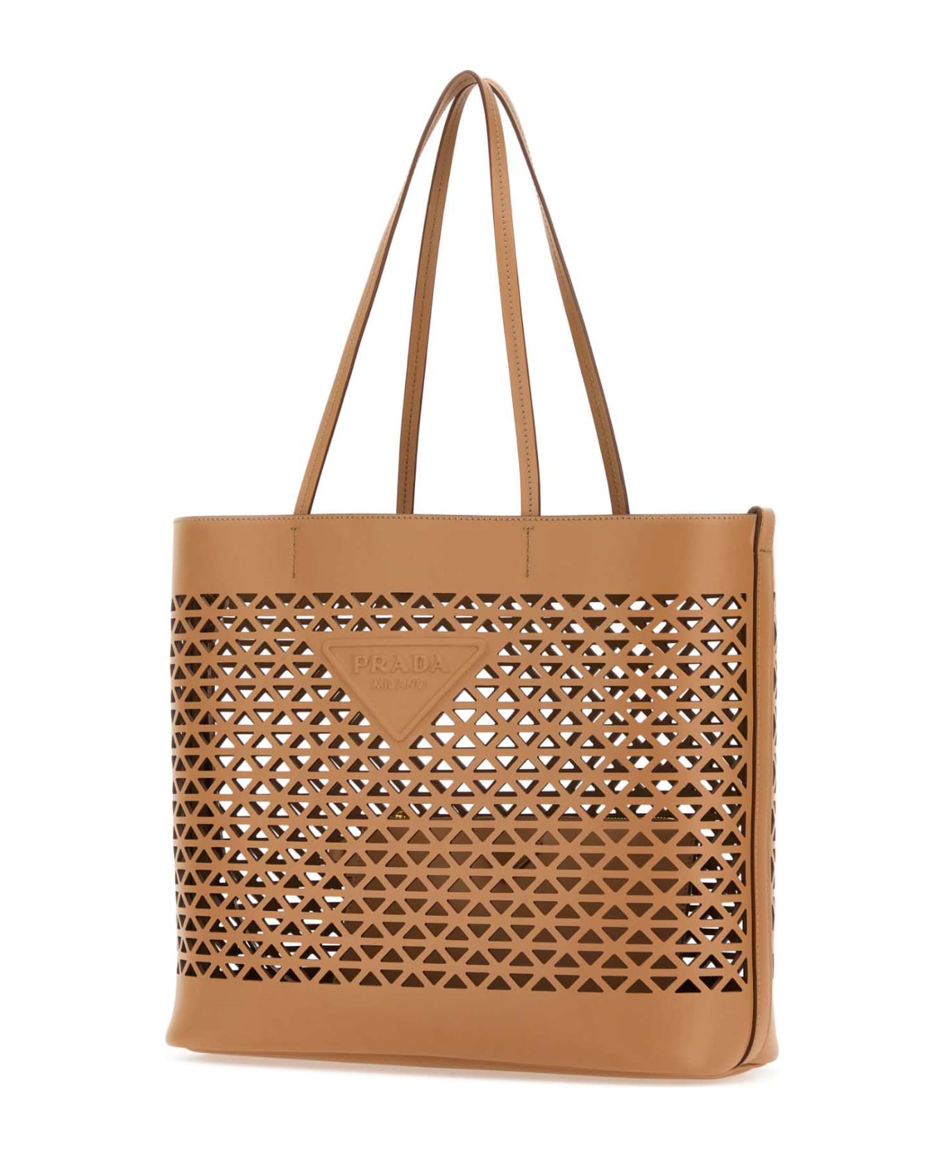 Prada Sand Leather Shopping Bag - NATURALE