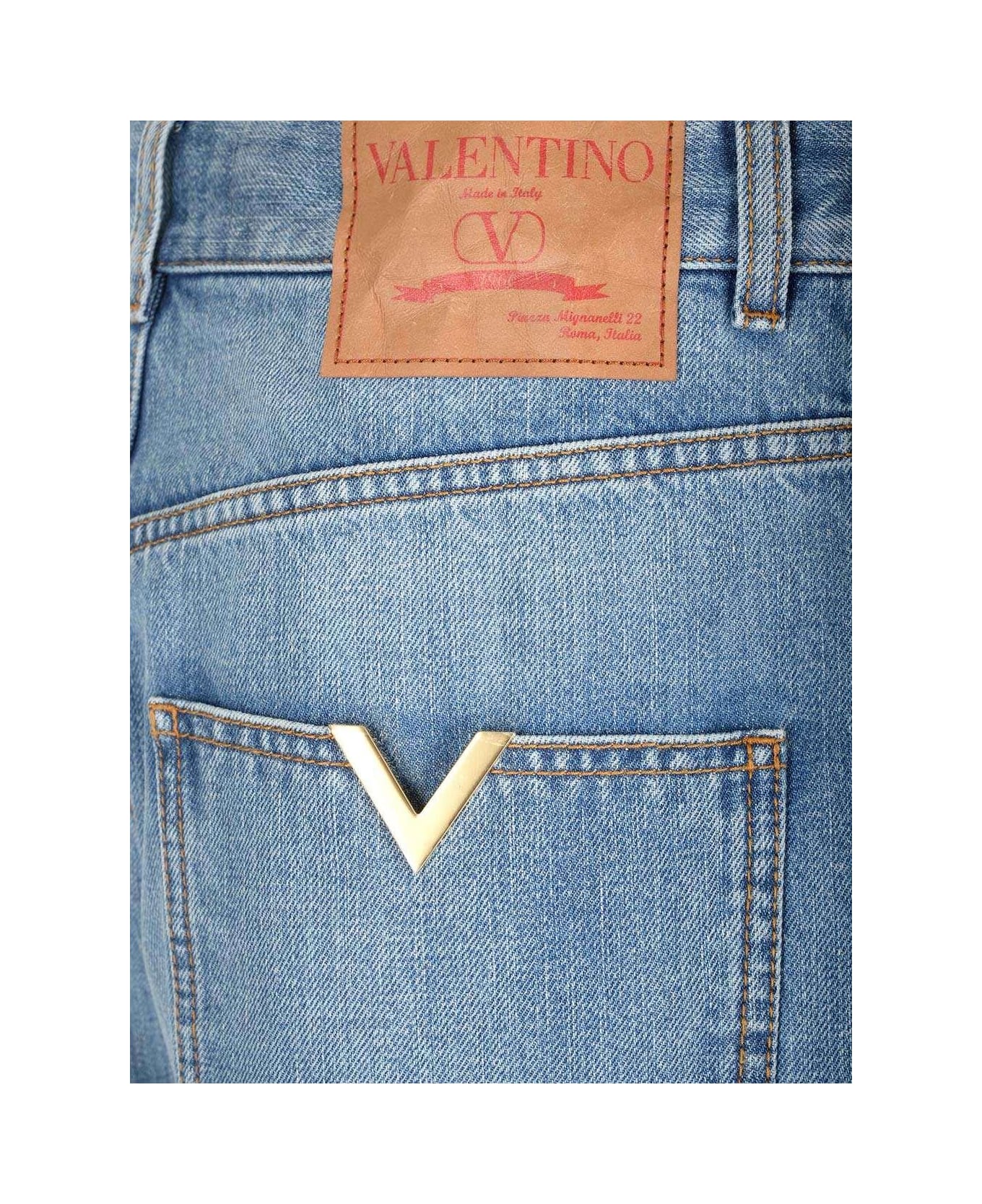 Valentino Garavani Wide Leg Jeans - Blue デニム