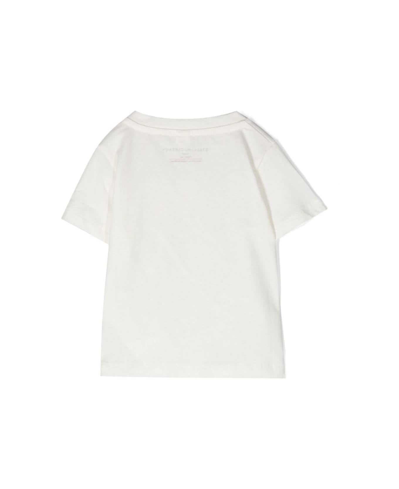 Stella McCartney Kids Crewneck T-shirt With Daisy Print In White Cotton Baby Girl - White