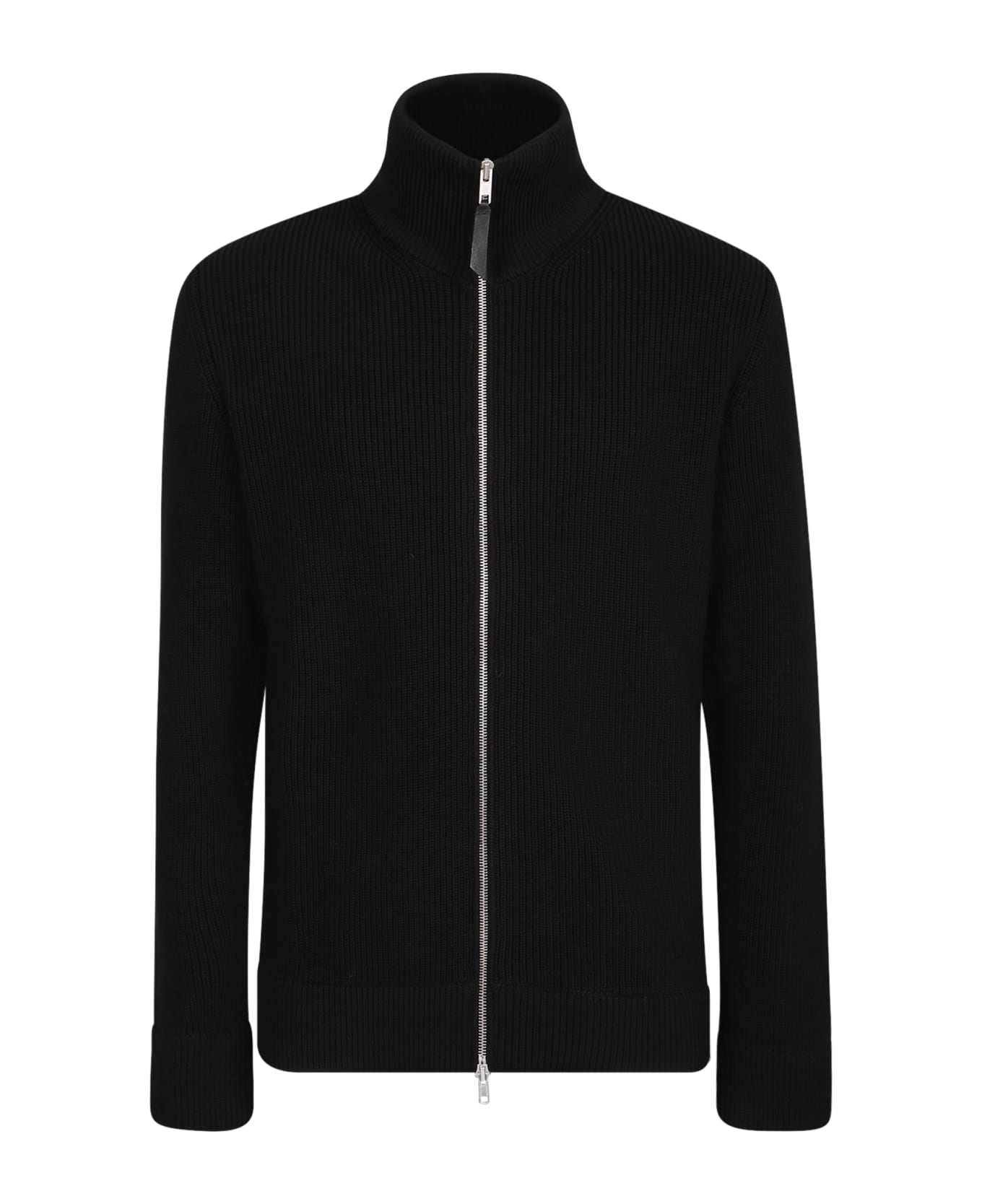 Maison Margiela Knitted Cardigan With Zip - Black