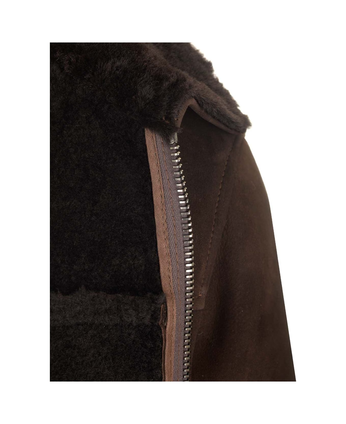 Giorgio Brato Bomber Jacket In Shearling - Brown