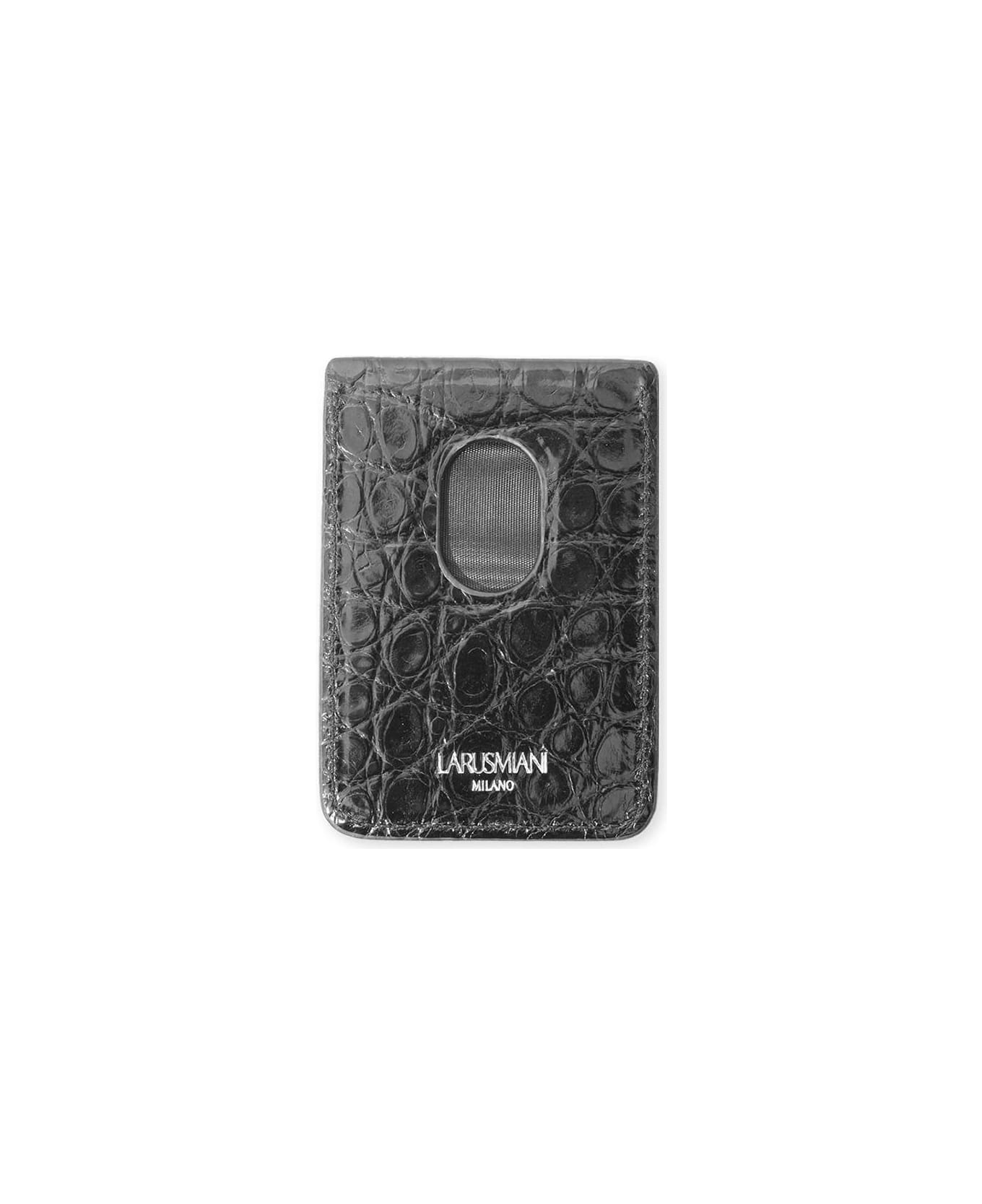 Larusmiani Magnetic Credit Card Holder For Iphone Accessory - Black