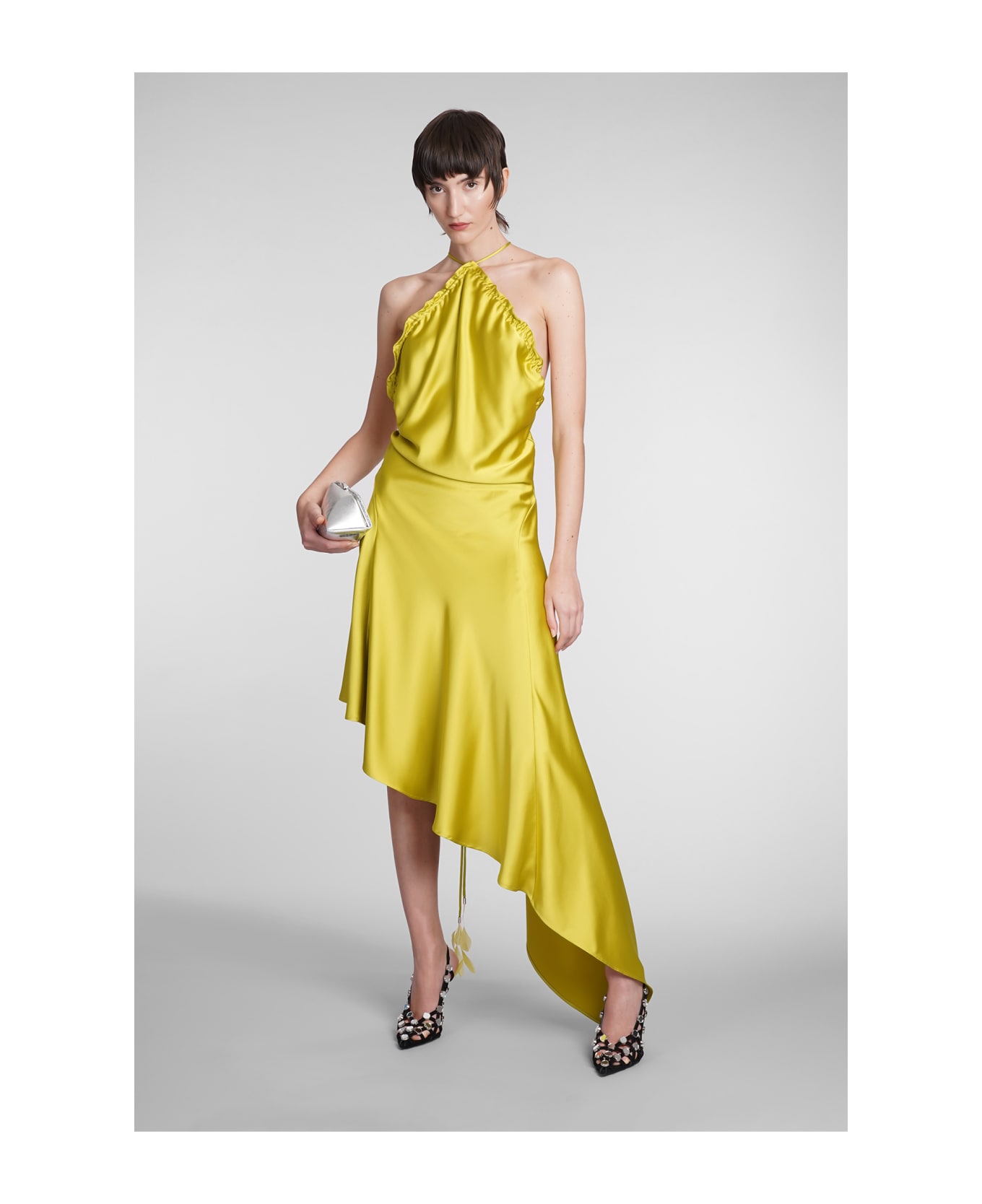 The Attico Dress In Yellow Polyester