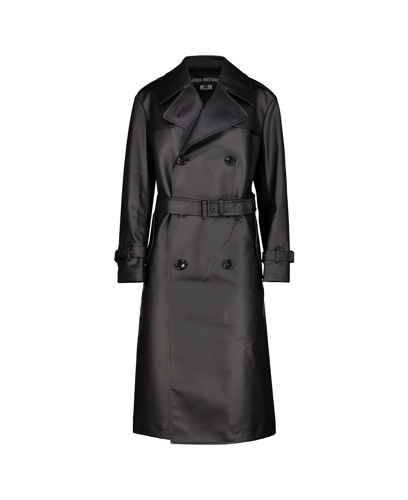 Junya Watanabe Trench Coat In Syntetic Leather - Black