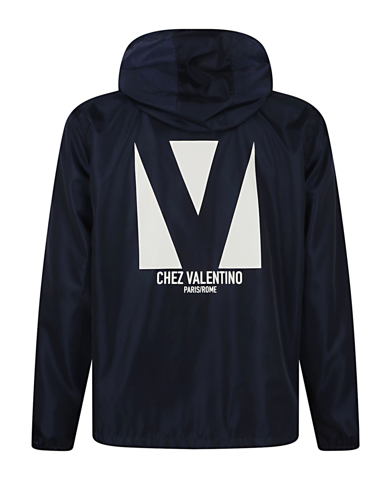 Valentino Garavani Giacca A Vento | Chez Valentino | Nylon Leggero Unito - Blu Avorio