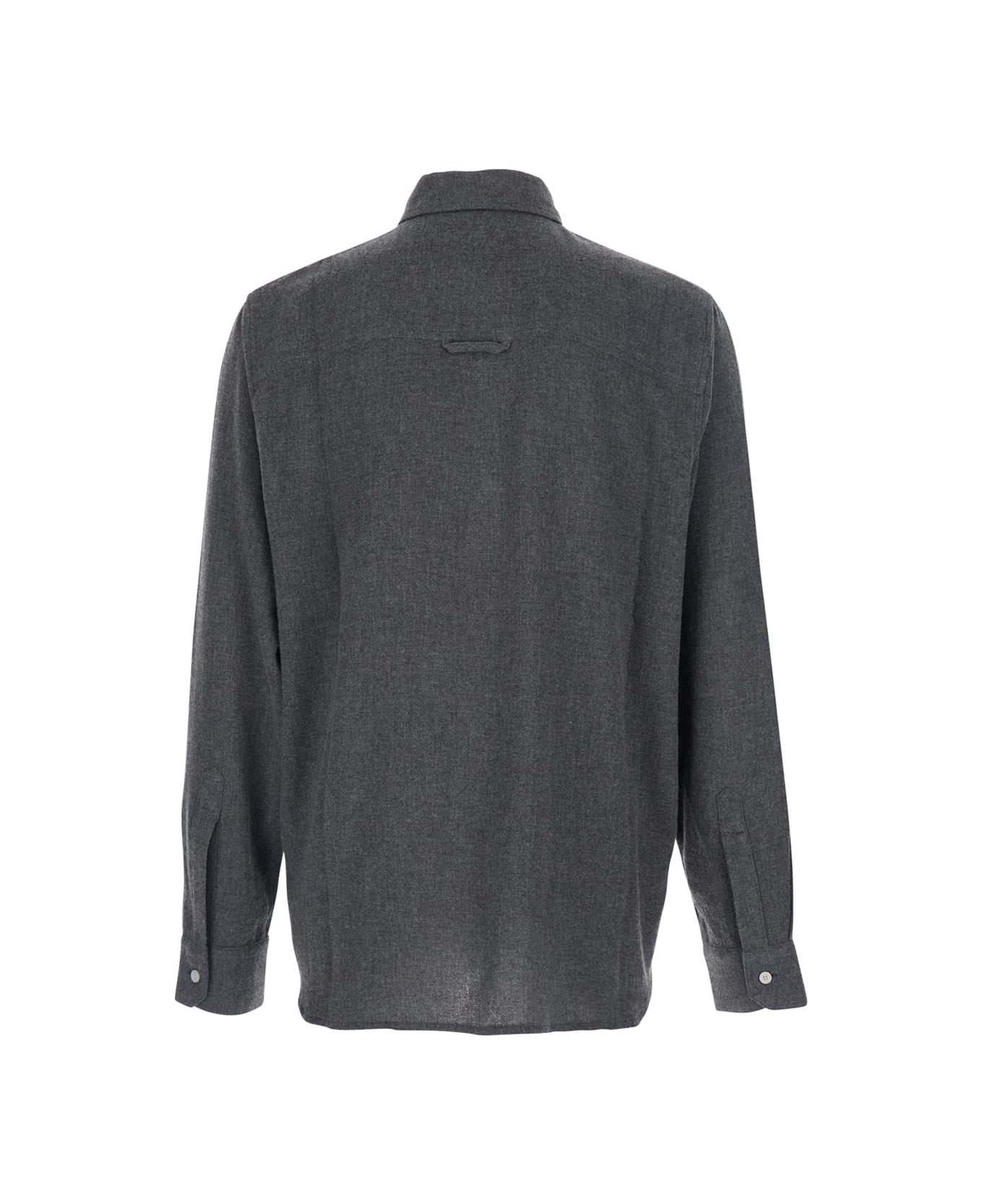 Won Hundred 
adriel
 Grey Shirt With Classic Collar In Wool Blend Man - Grey
