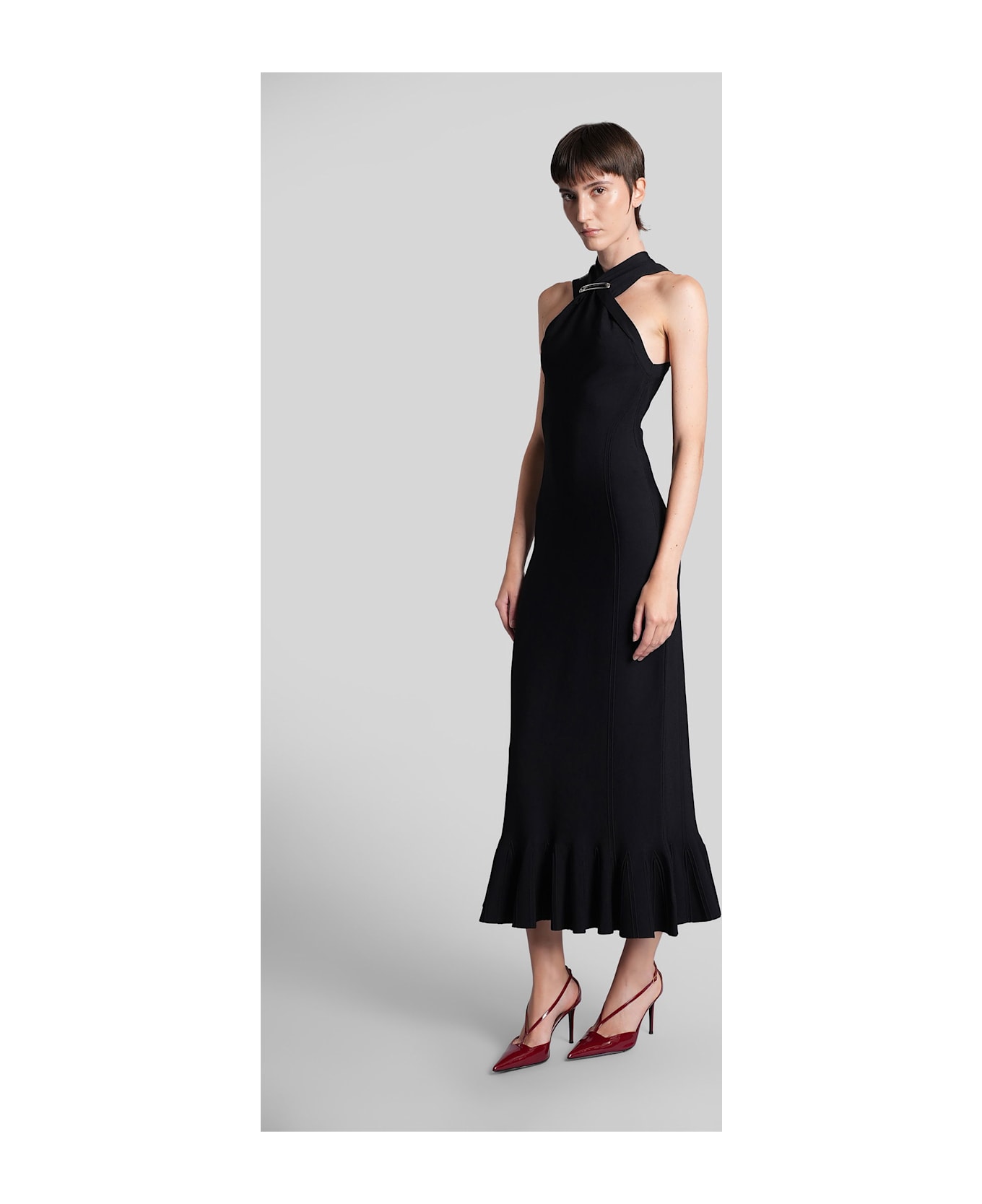 Lanvin Long Dress In Black Viscose - black