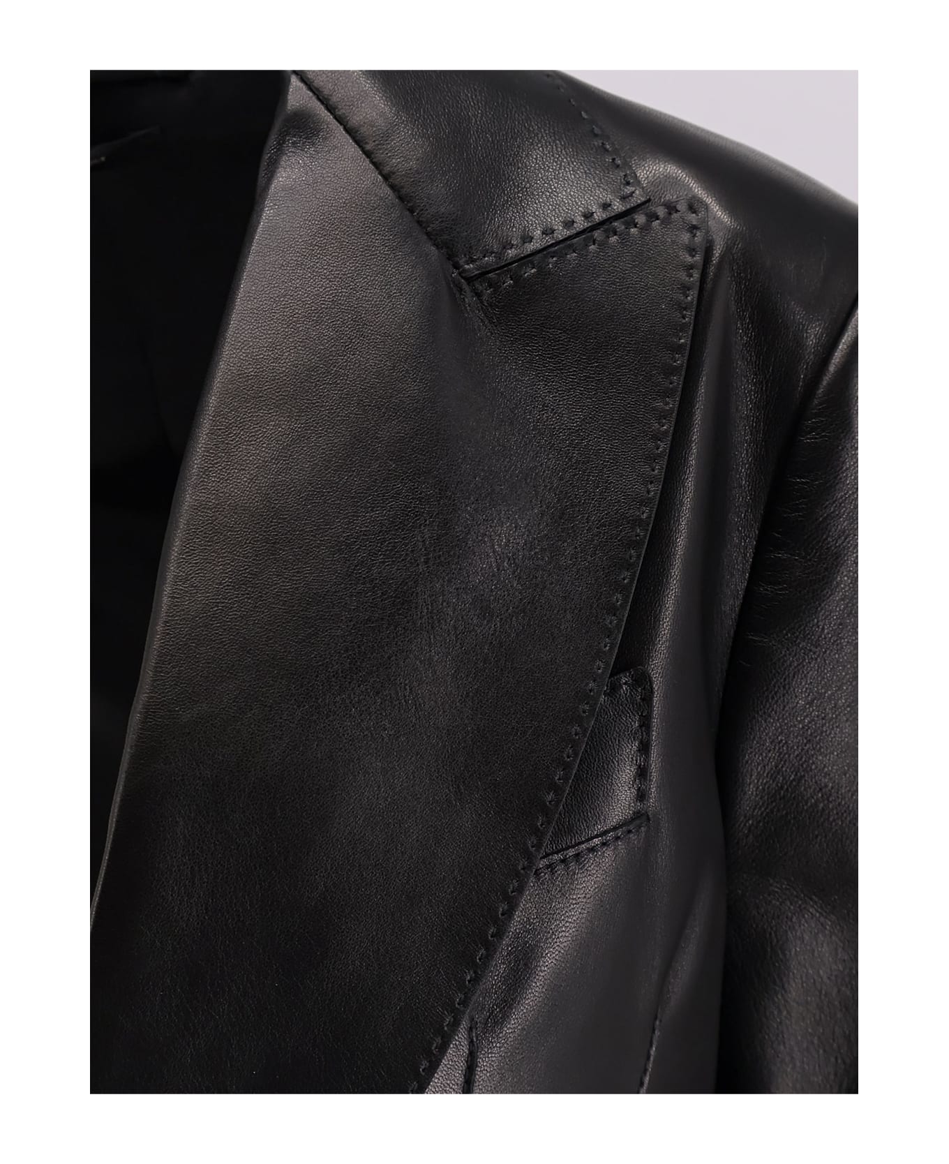 Tom Ford Leather Blazer - Black