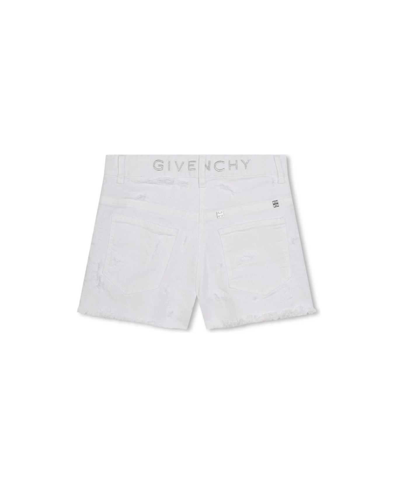 Givenchy White Shorts With Worn Effect - Bianco ボトムス
