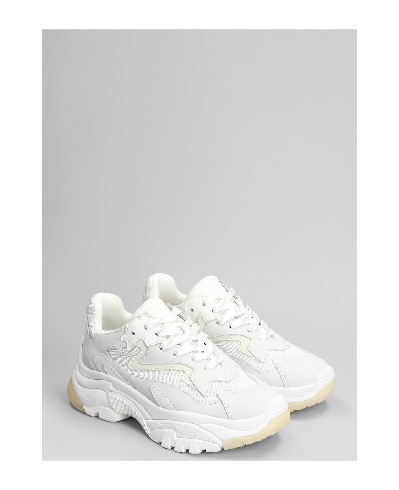 Ash Addict Sneakers In White Leather And Fabric - white