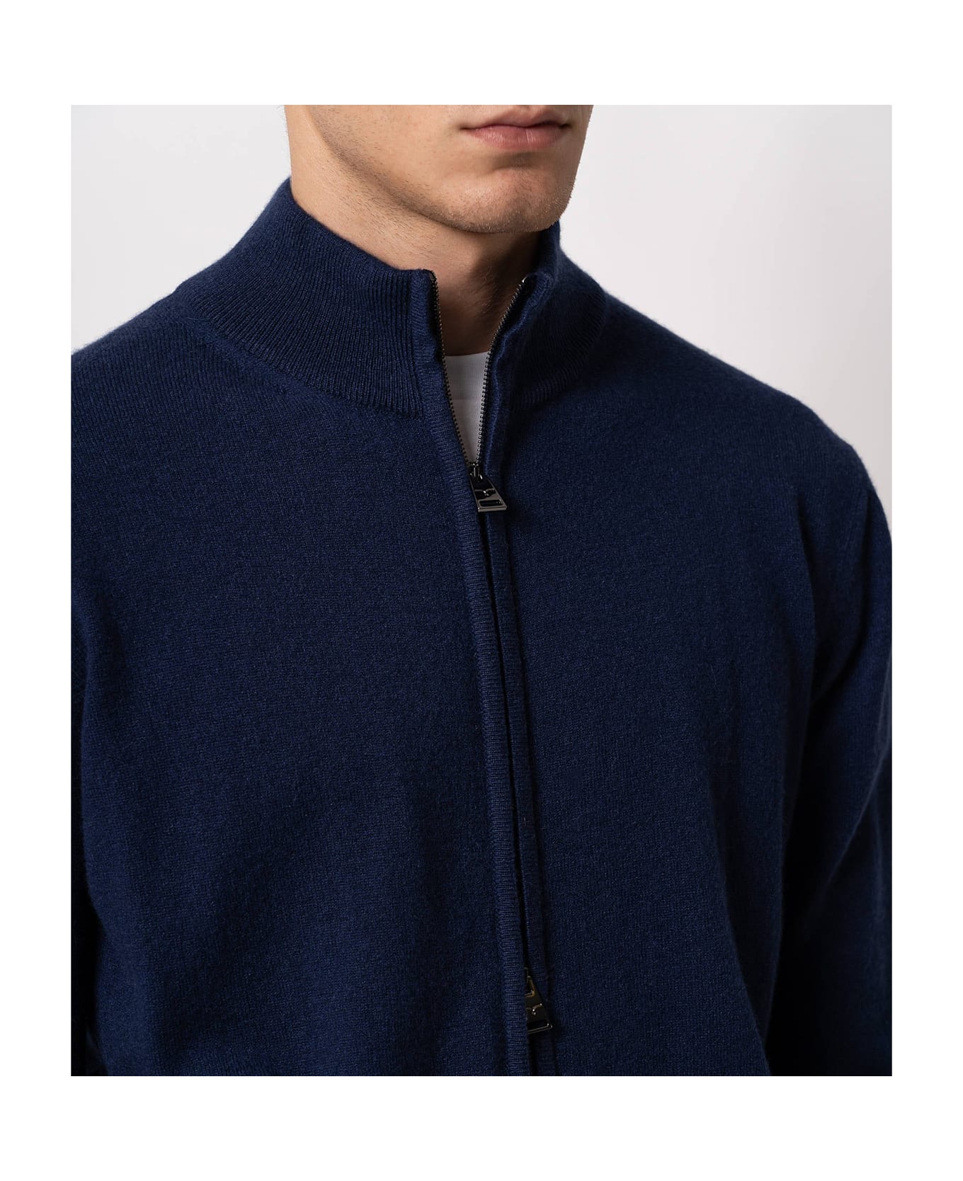 Larusmiani Cardigan Full Zip Warth Jacket - Navy