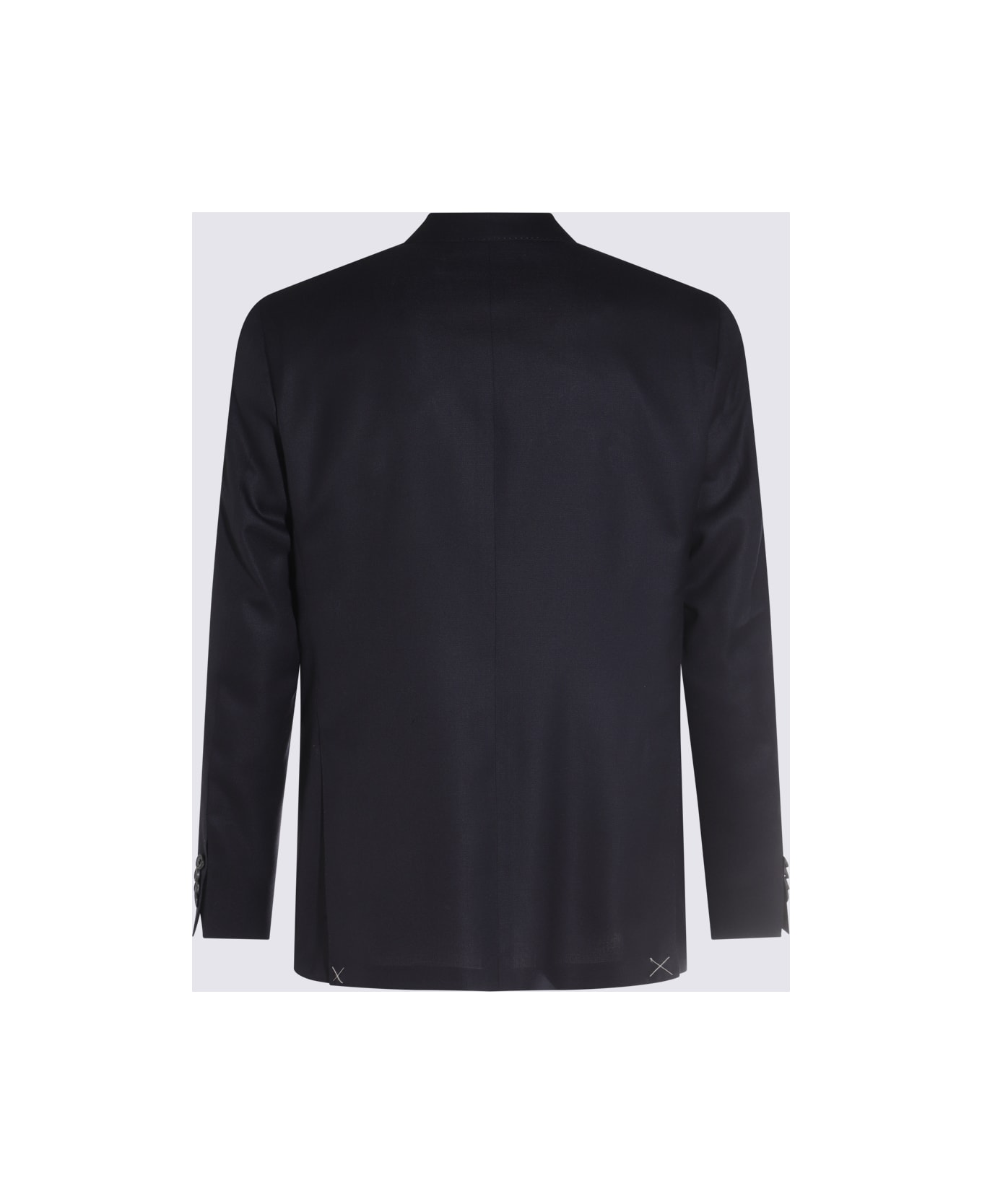 Canali Navy Blue Wool Blazer - Blue