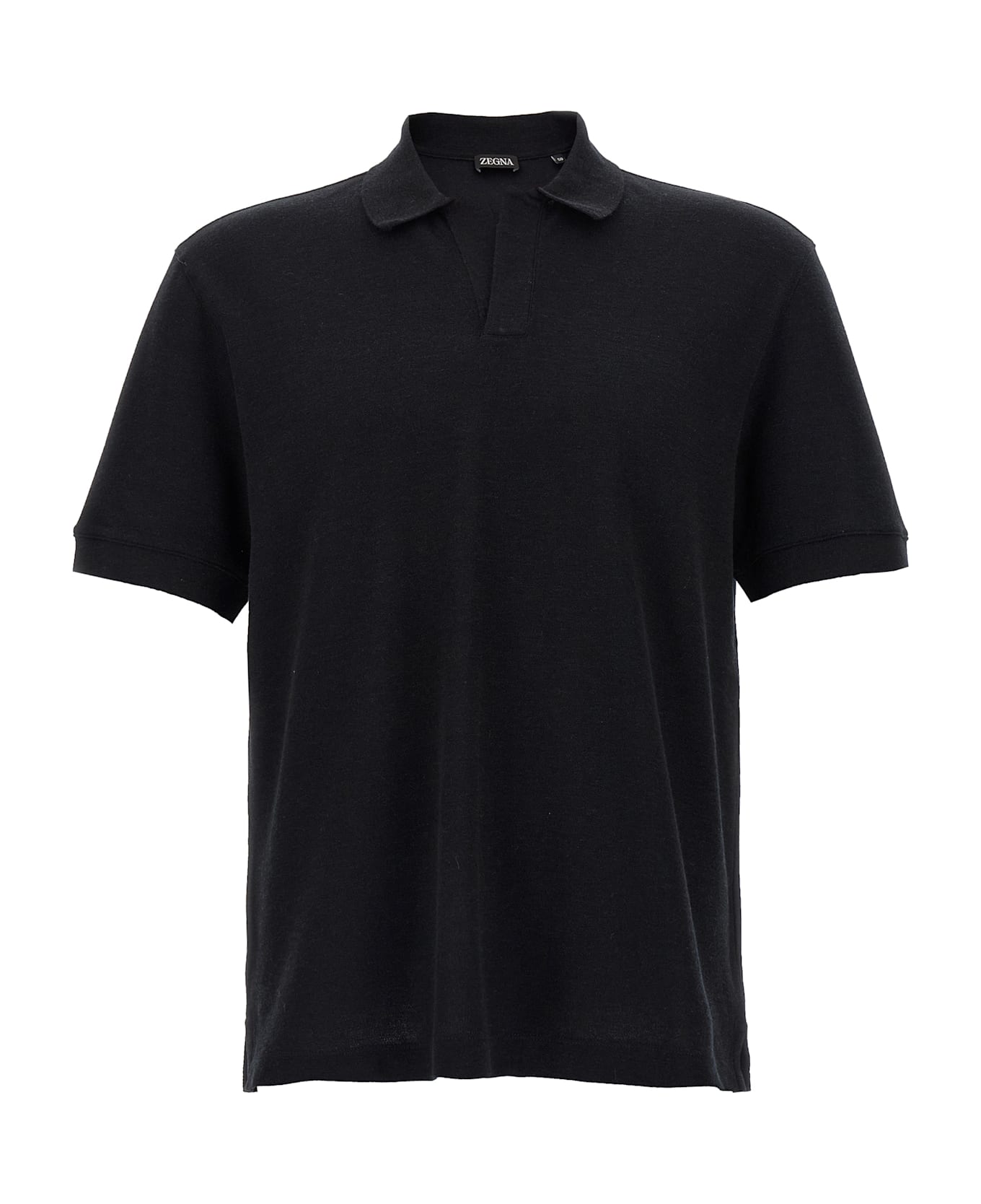 Zegna Cashmere Polo Shirt - Black  