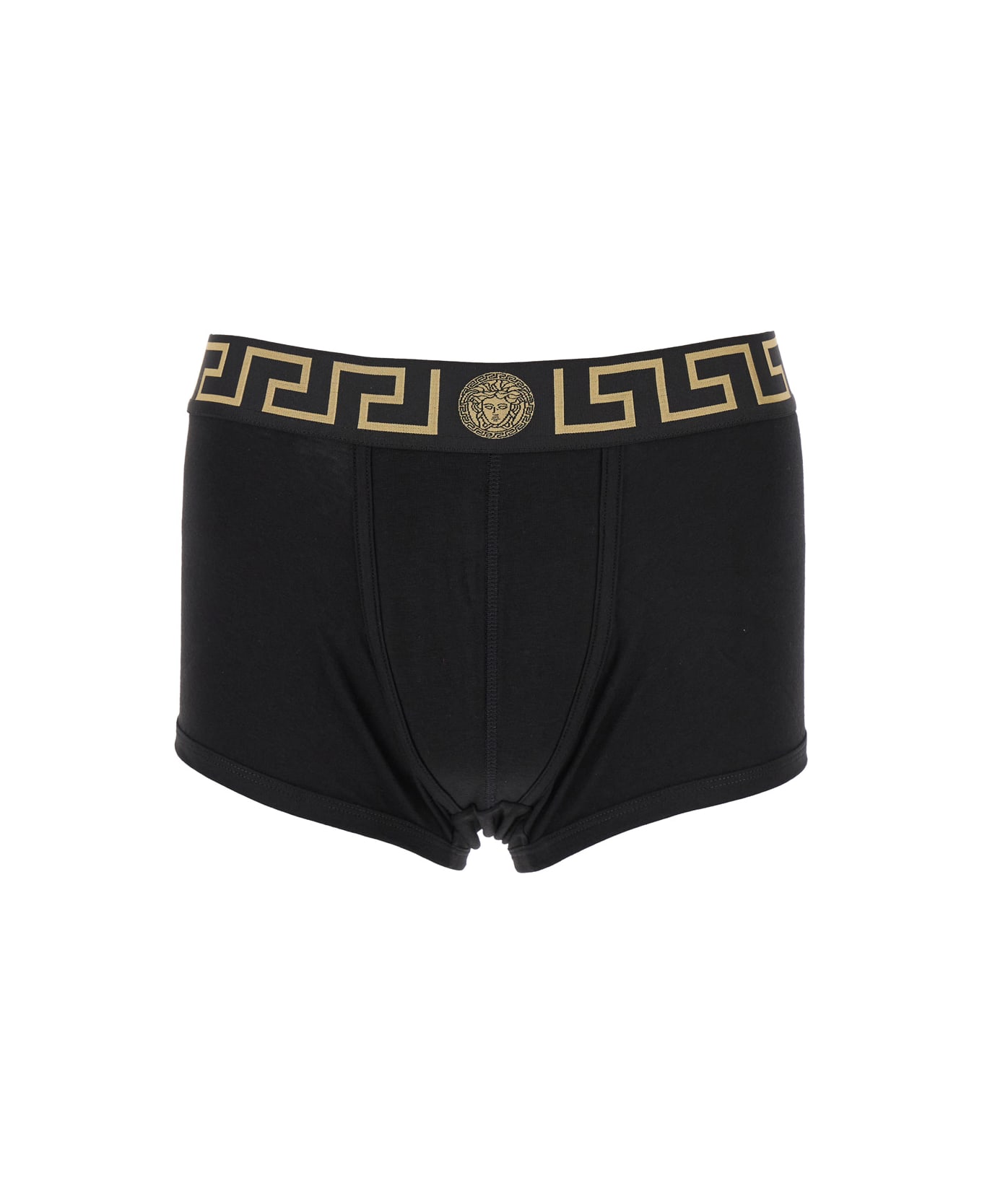 Versace Black Cotton Greca Boxr Two Pieces - Black