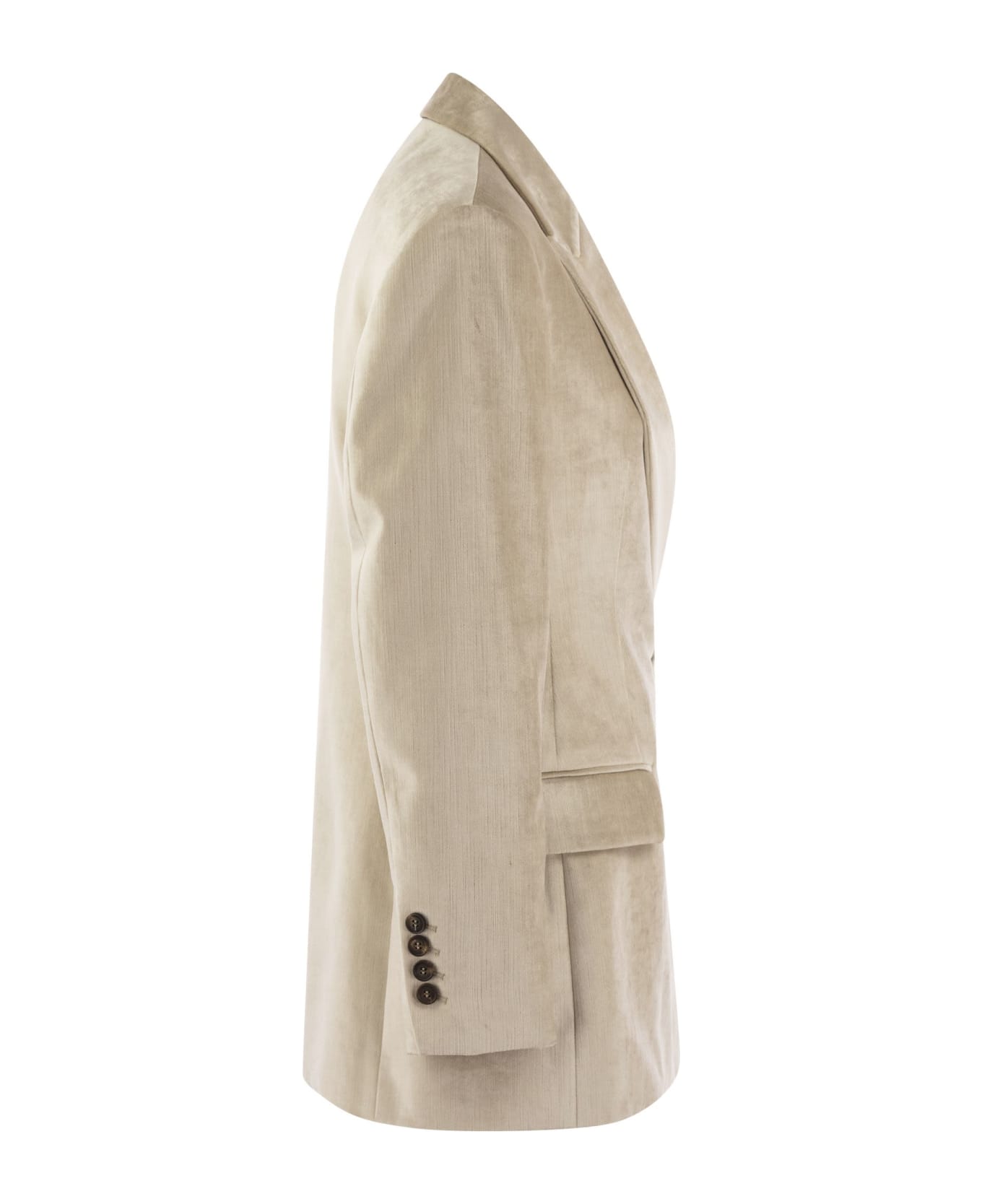 Brunello Cucinelli Fluid Viscose-cotton Twill Jacket With Necklace - Beige ブレザー