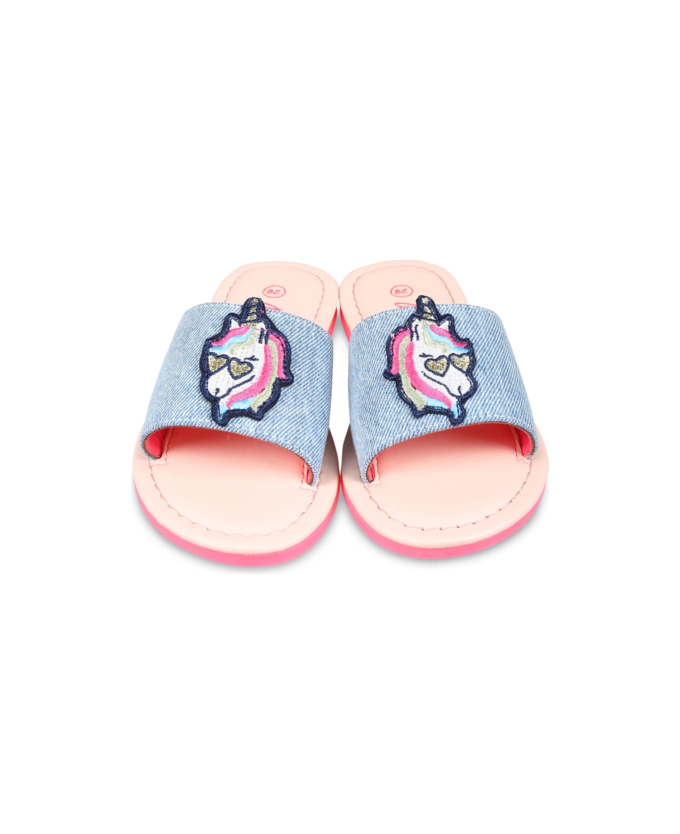 Billieblush Light Blue Slippers For Girl With Unicorn - Multicolor