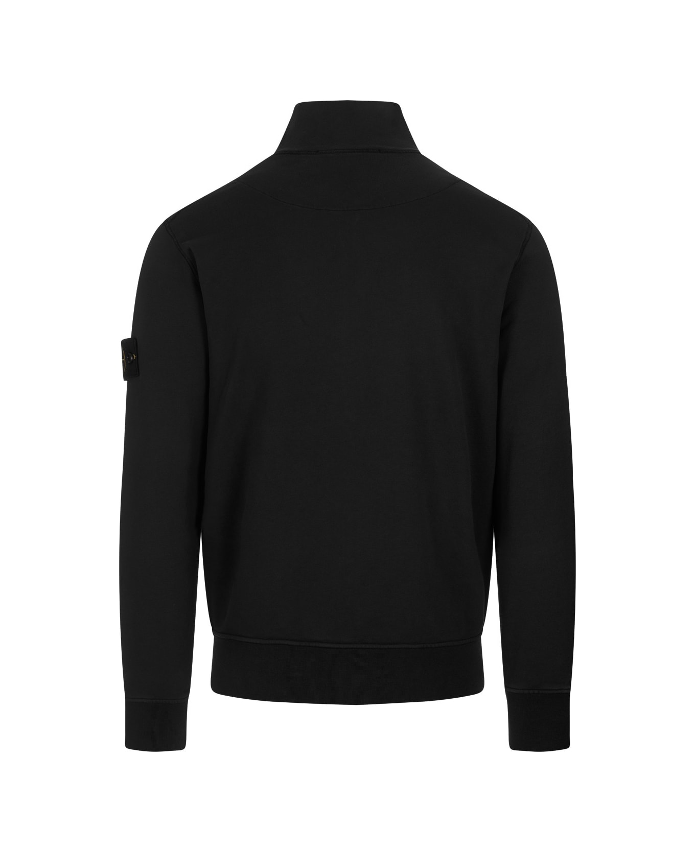 Stone Island Black Sweatshirt With Zip - Black