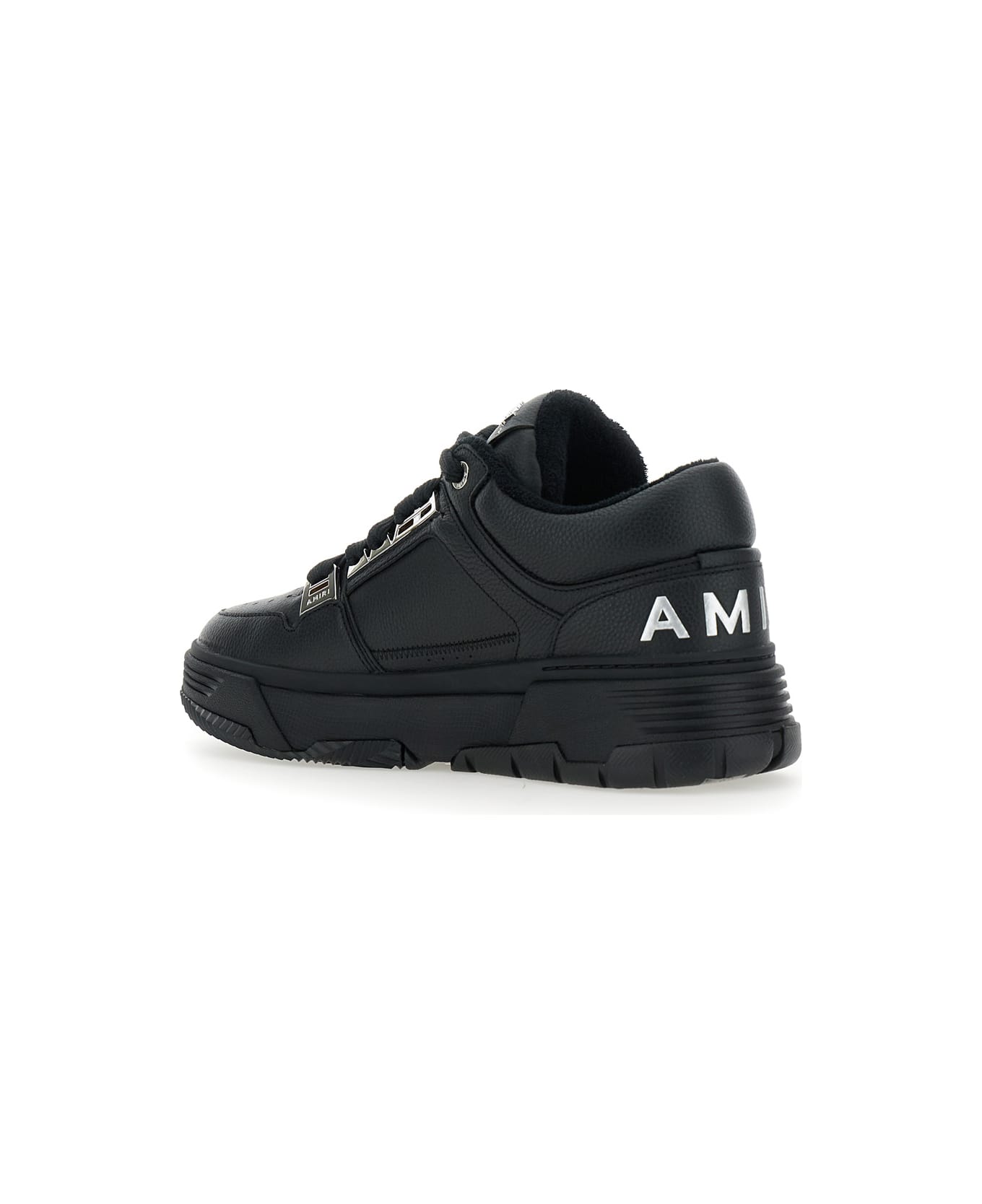 AMIRI Black Sneakers With Logo Patch On The Side And Logo Lettering On The Rear In Leather Man - Black